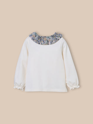 Baby-T-Shirt mit Kragen aus Liberty®-Stoff – Bio-Baumwolle