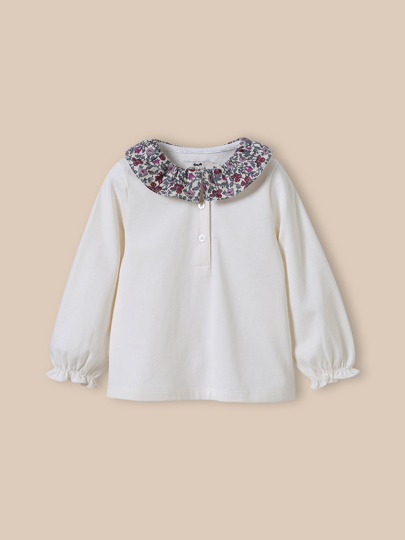 T-shirt col en tissu Liberty Bébé - Coton Biologique