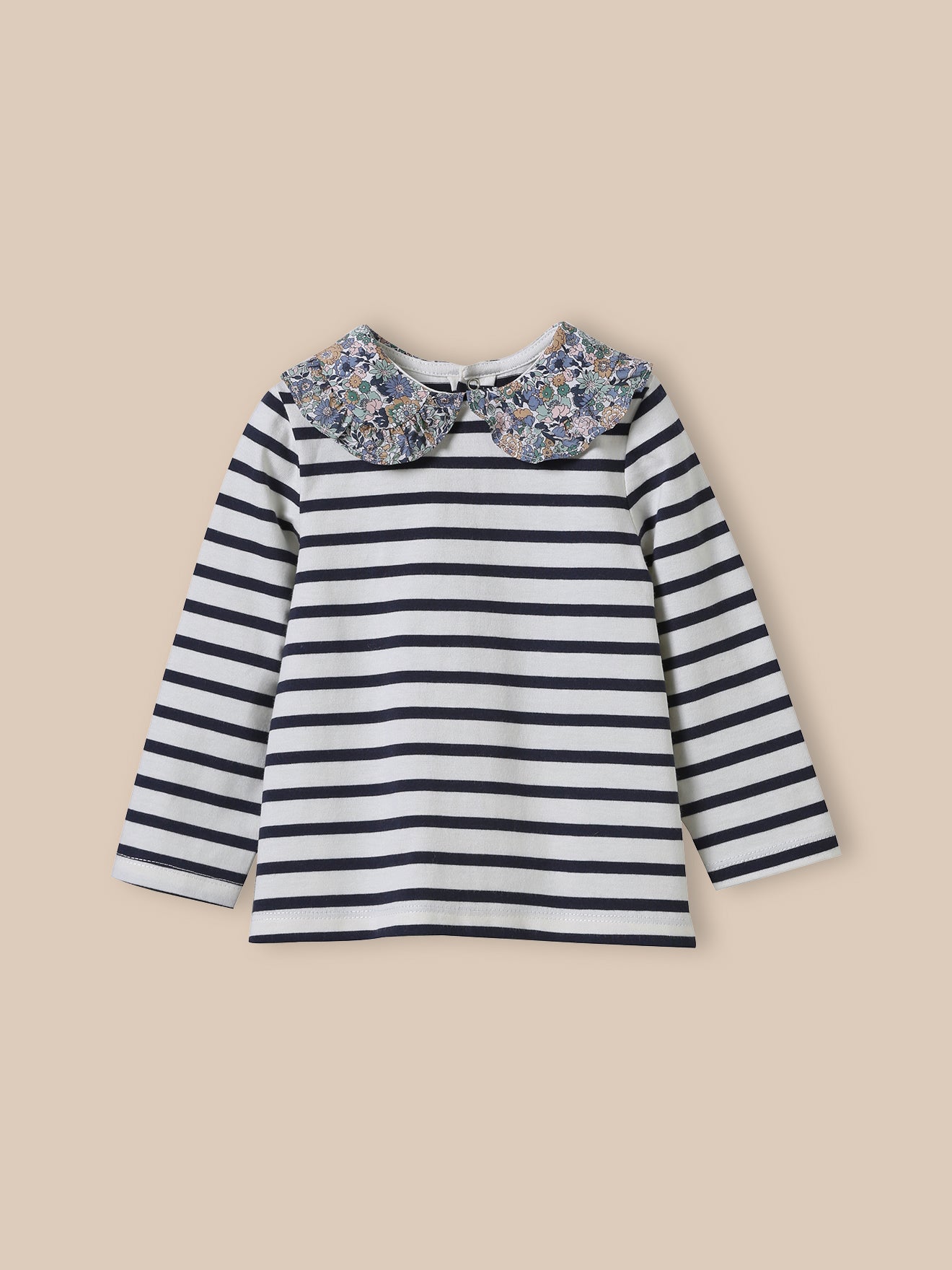 T-shirt col en tissu Liberty Bébé - Coton biologique