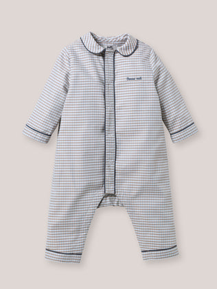 Baby-Pyjama mit Vichy-Karos und Stickerei