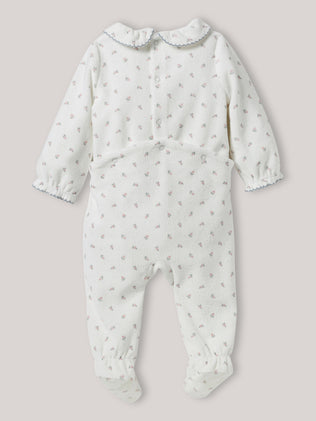 Baby-Strampler aus bedrucktem Velours