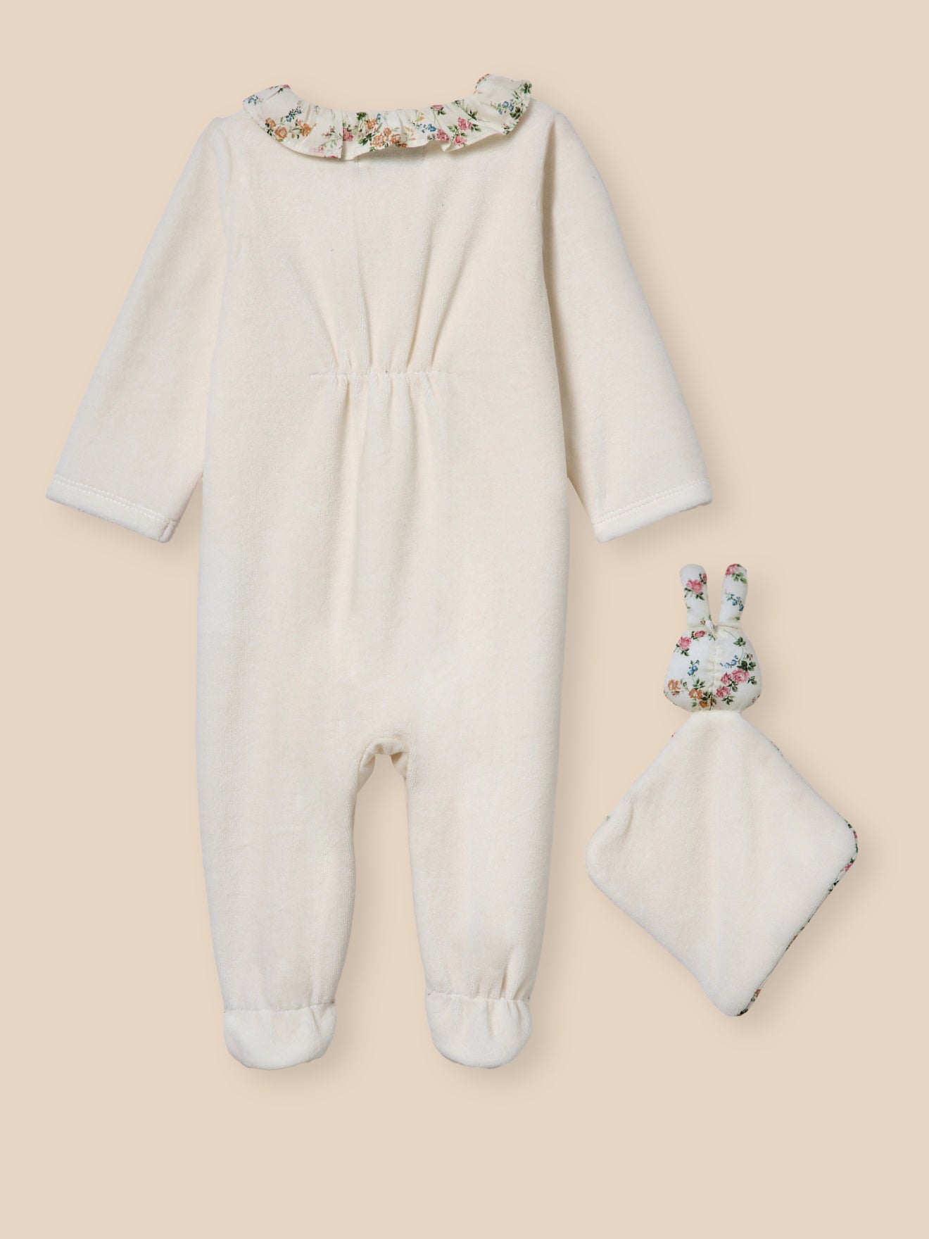 Dors-bien velours et tissu Liberty + doudou Bébé