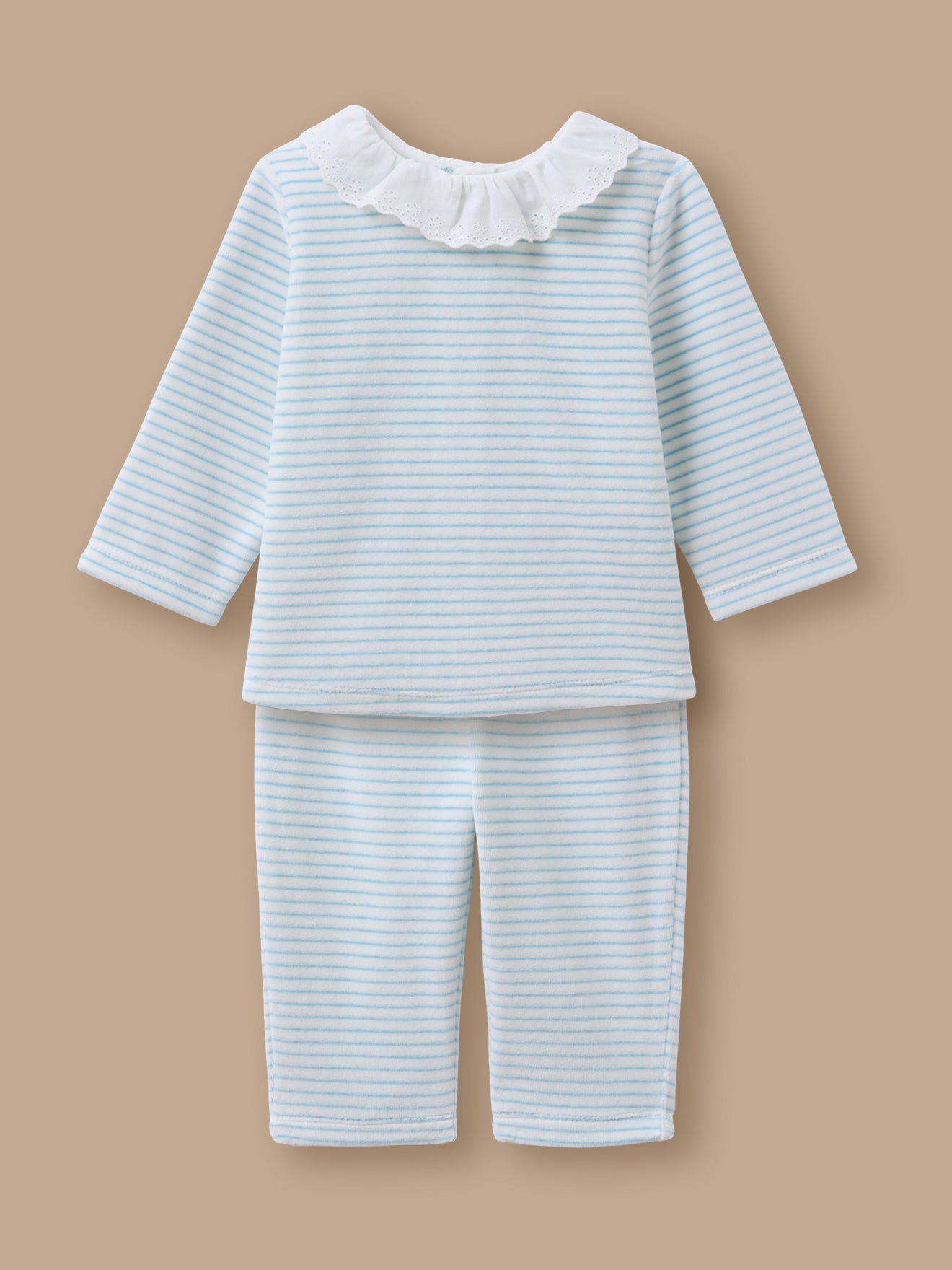 Gestreifter Samt-Schlafanzug für Babys