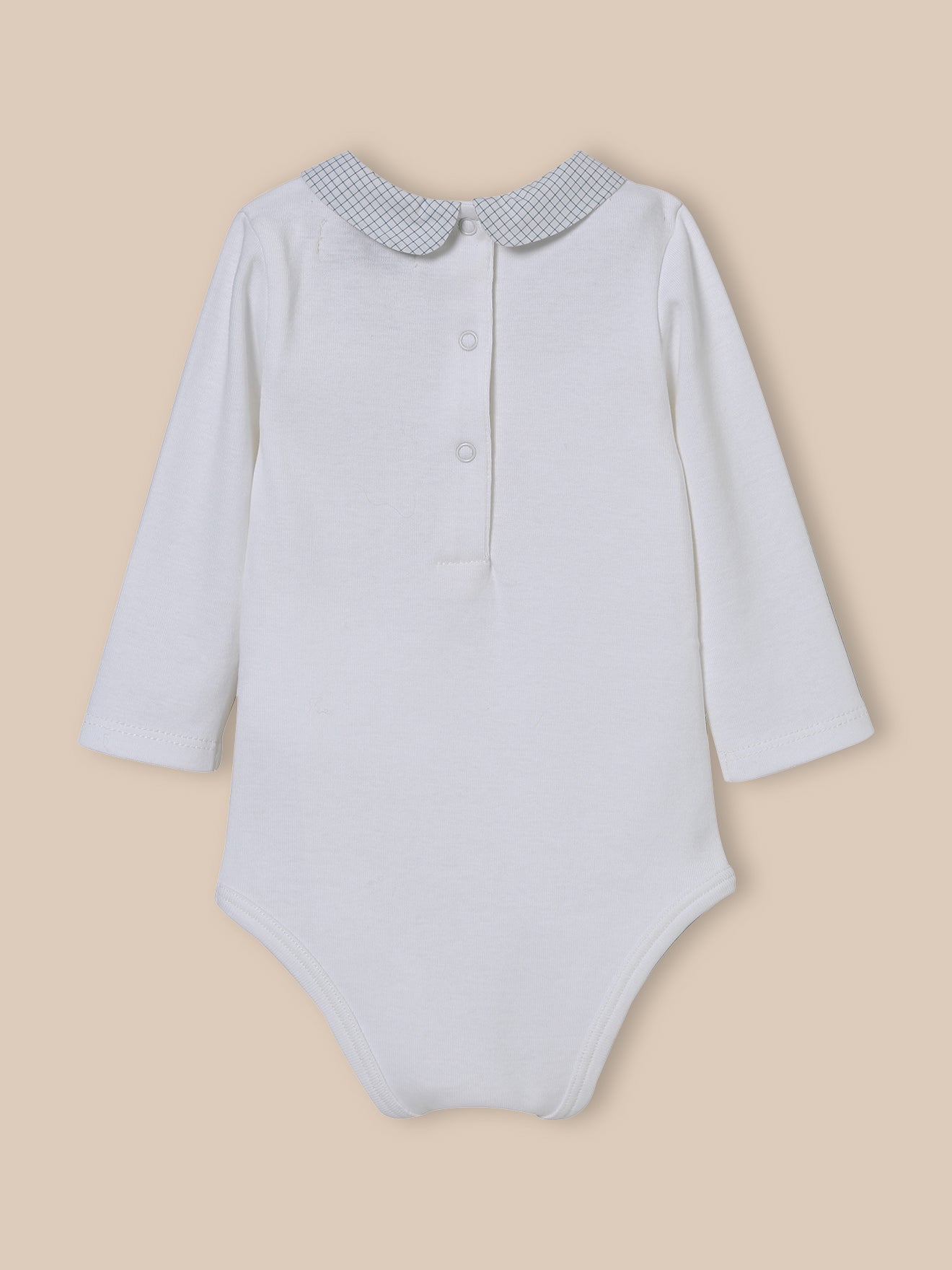 Baby-Body mit kariertem Kragen – Bio-Baumwolle