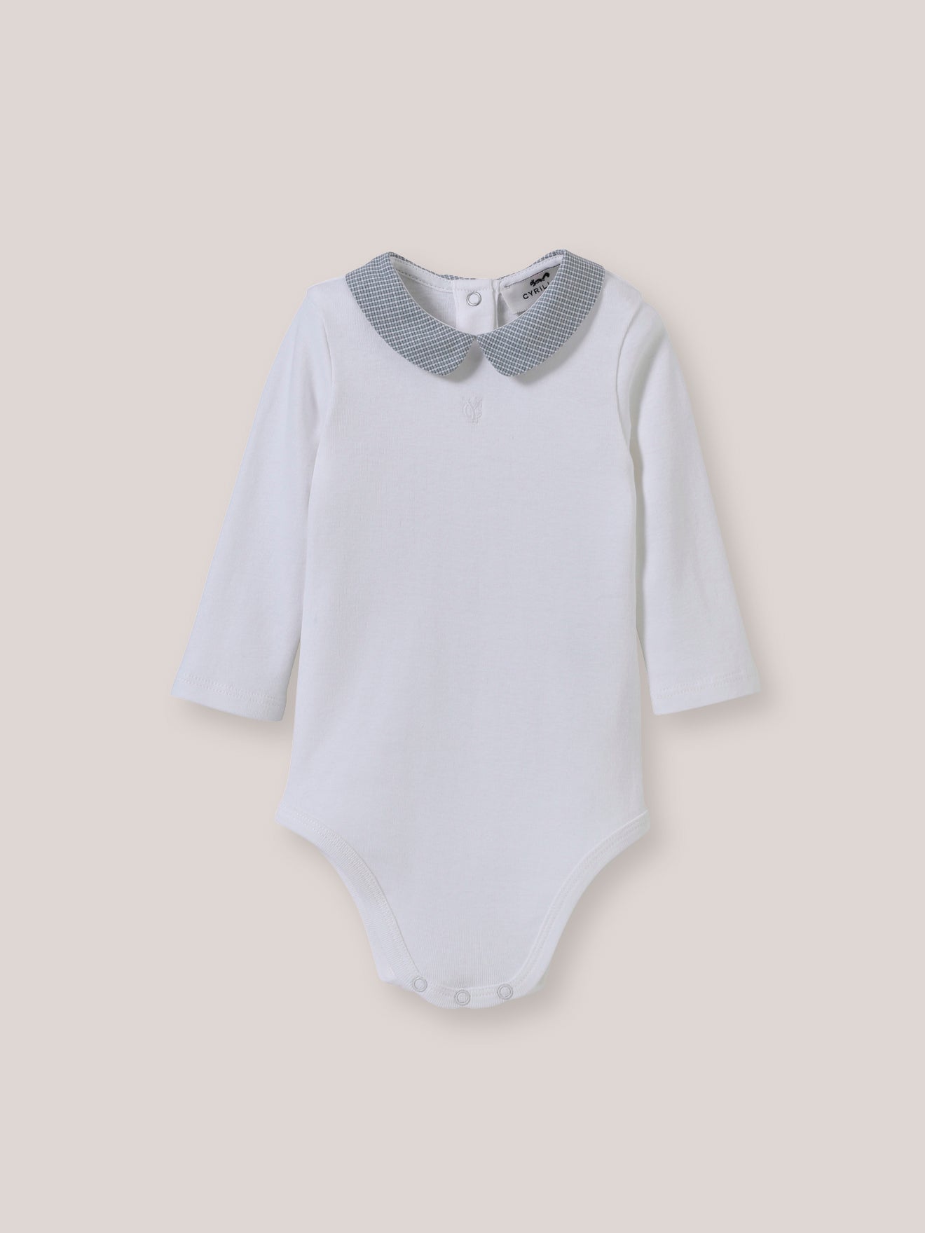 Body Bébé col à carreaux - Coton biologique