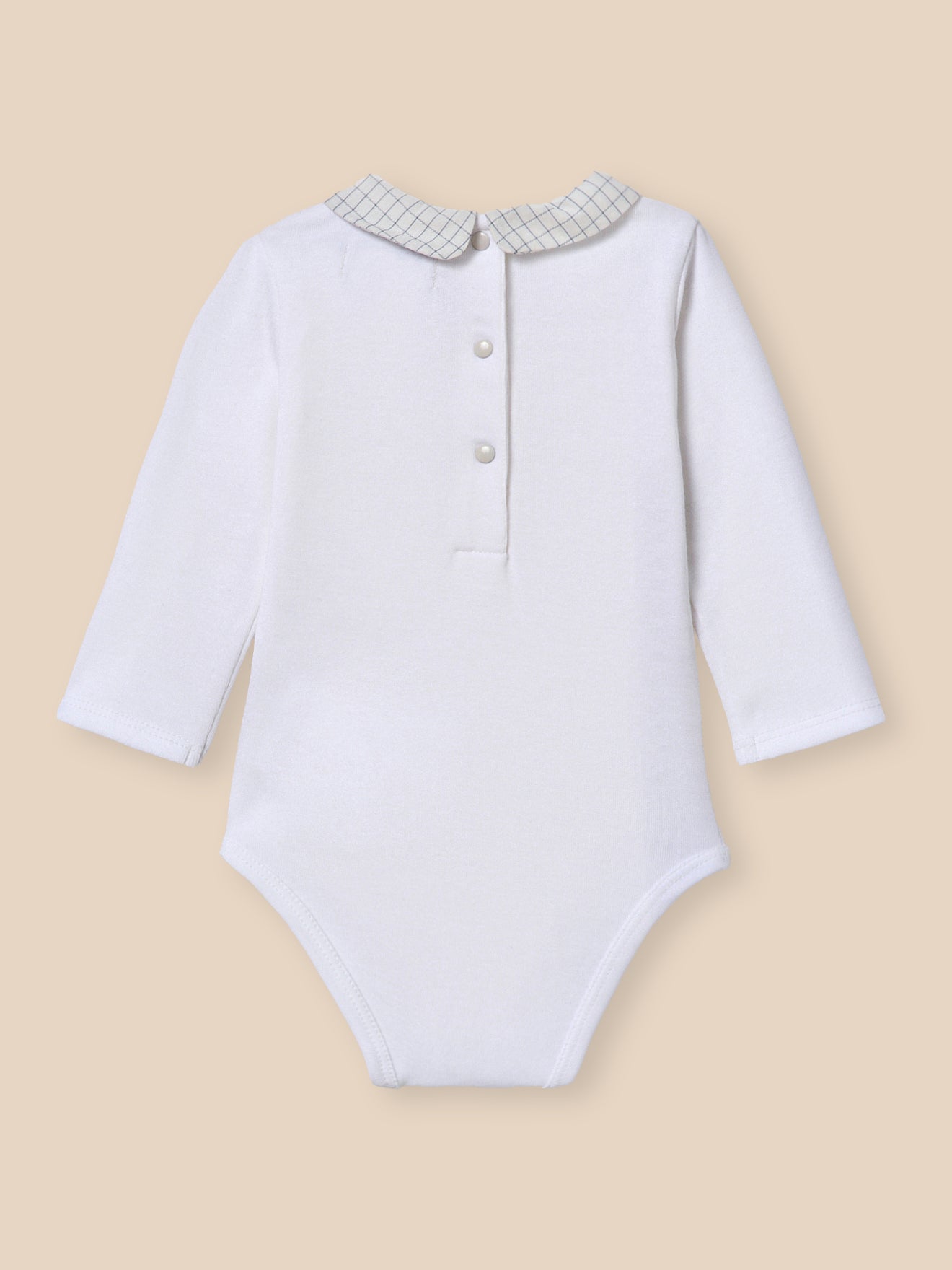 Body Bébé col à carreaux - Coton biologique