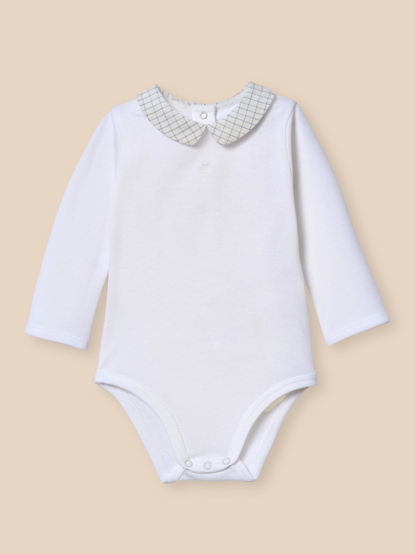 Body Bébé col à carreaux - Coton biologique