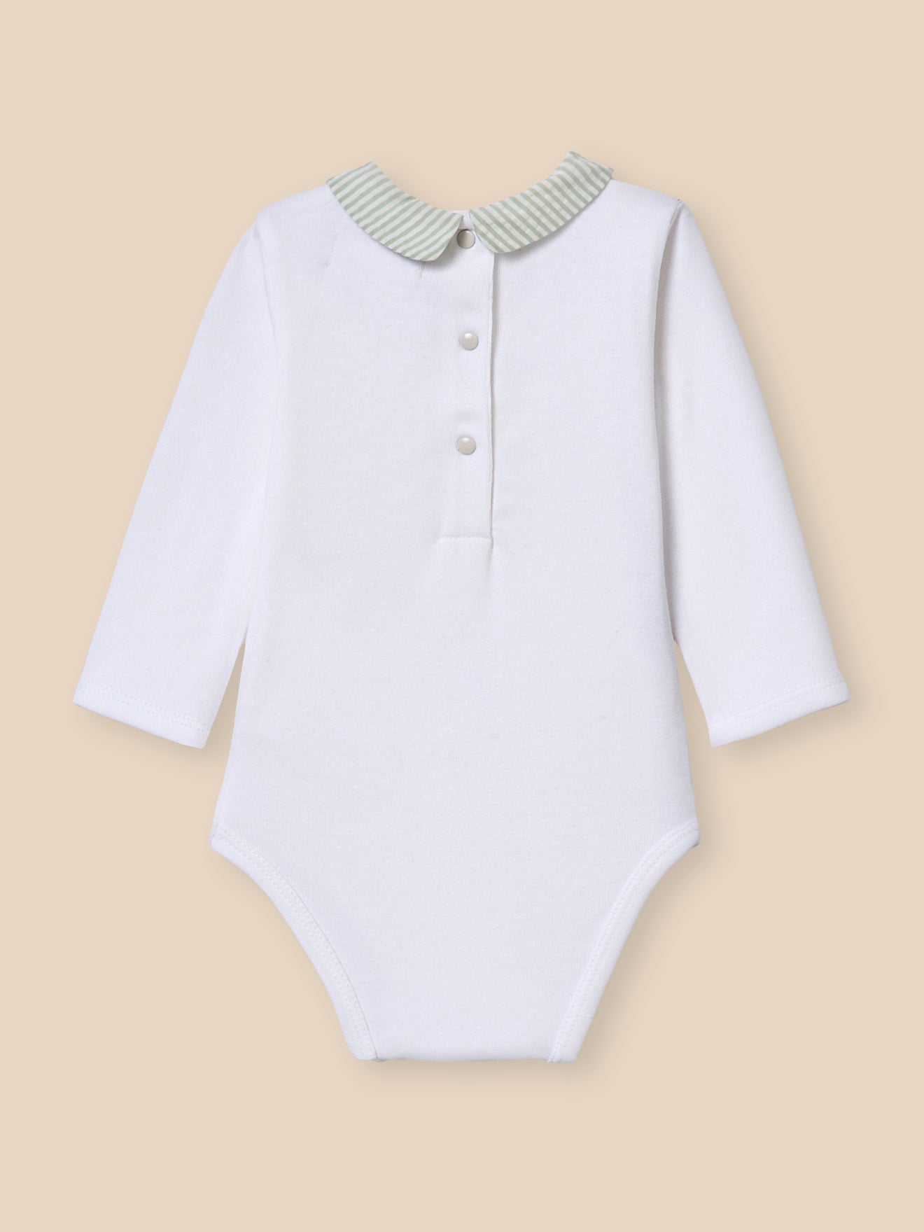 Body, Baby, mit Karo-Ausschnitt - Bio-Baumwolle