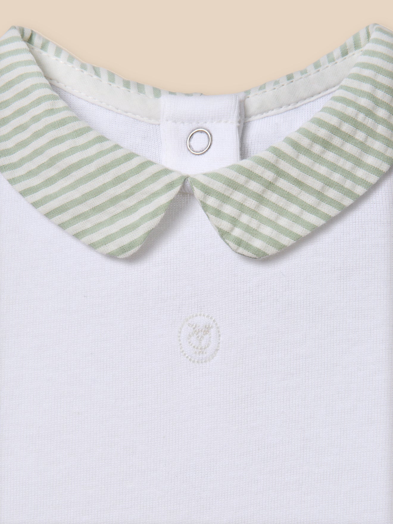 Body, Baby, mit Karo-Ausschnitt - Bio-Baumwolle