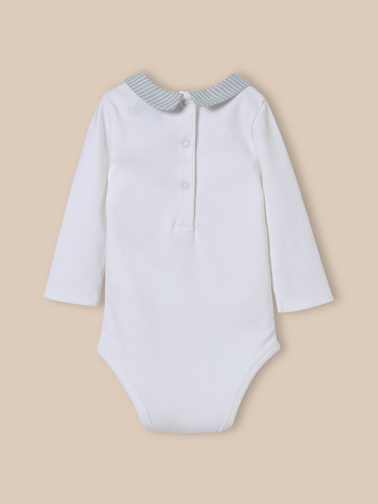 Baby-Body mit kariertem Kragen – Bio-Baumwolle