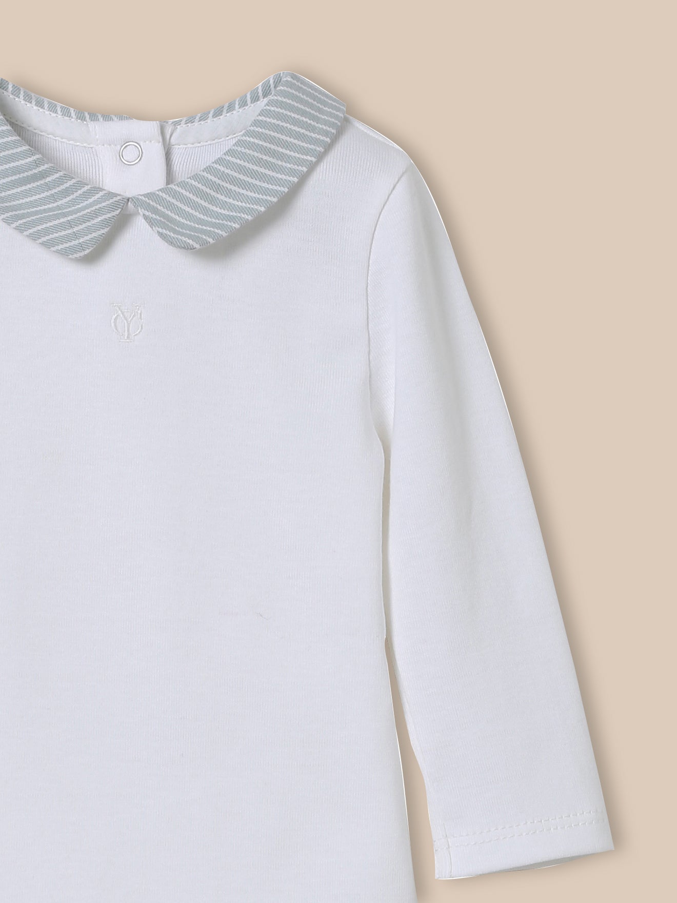 Baby-Body mit kariertem Kragen – Bio-Baumwolle