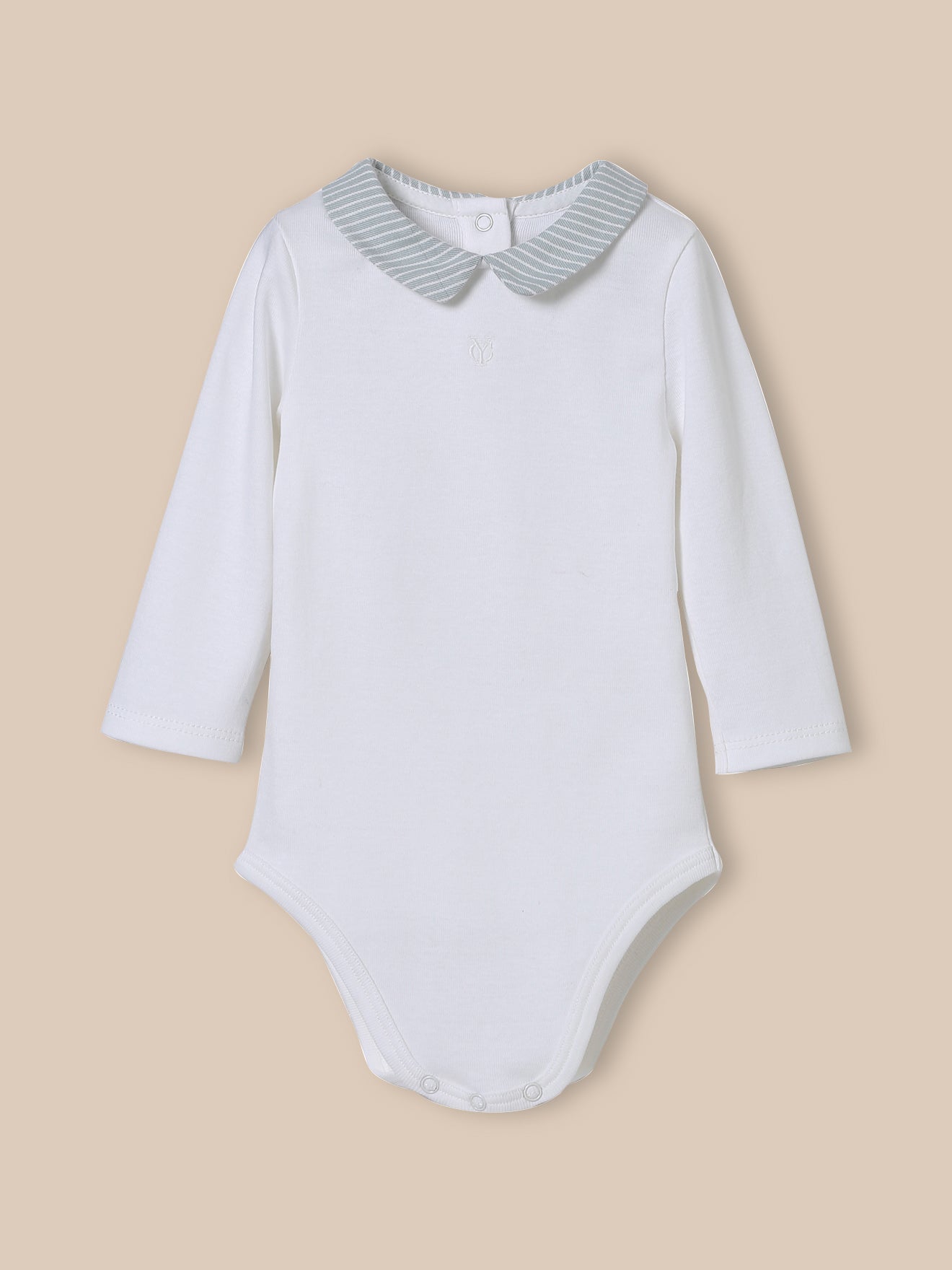 Baby-Body mit kariertem Kragen – Bio-Baumwolle