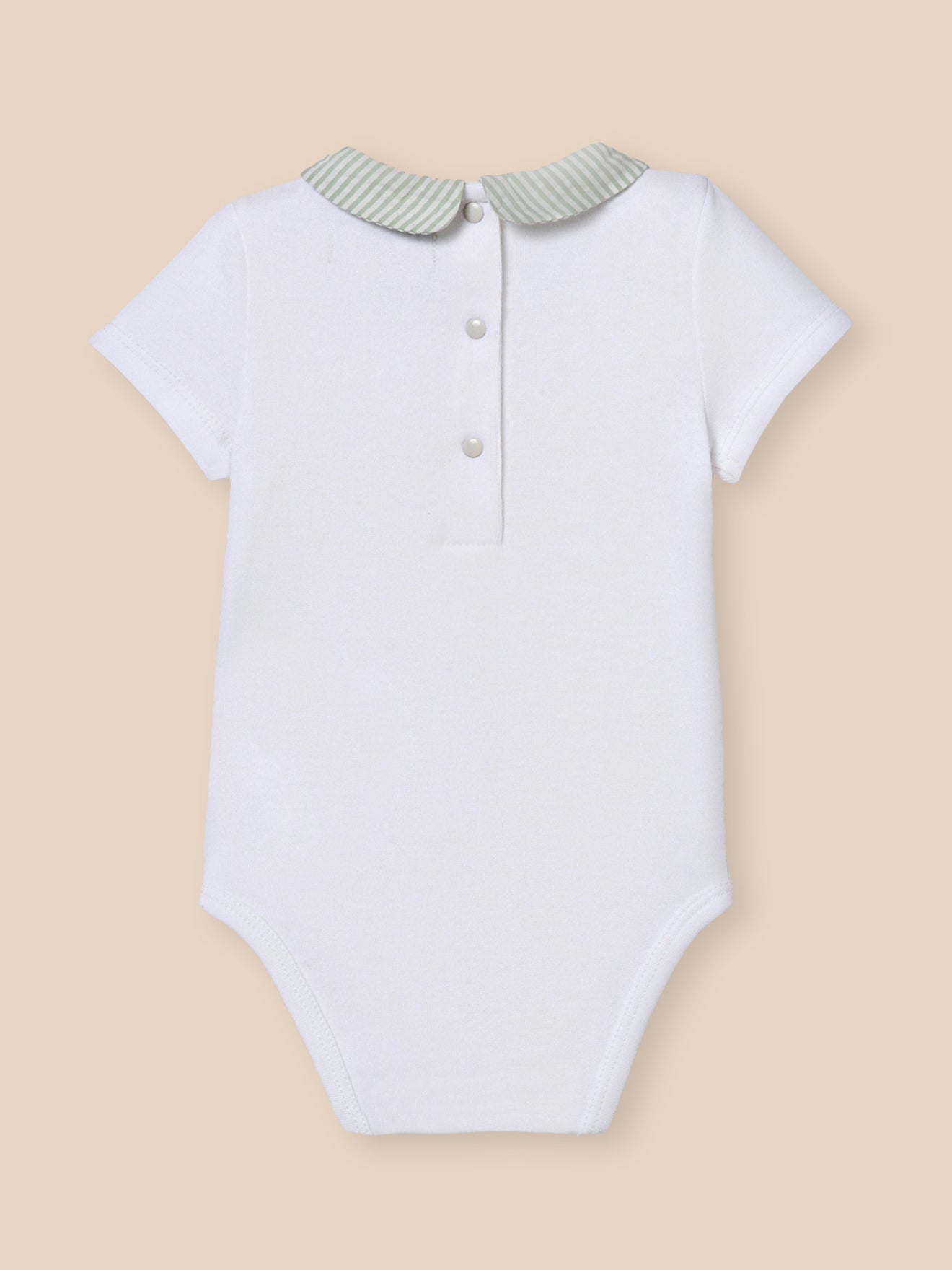 Body, Baby, mit Vichy-Kragen - Bio-Baumwolle