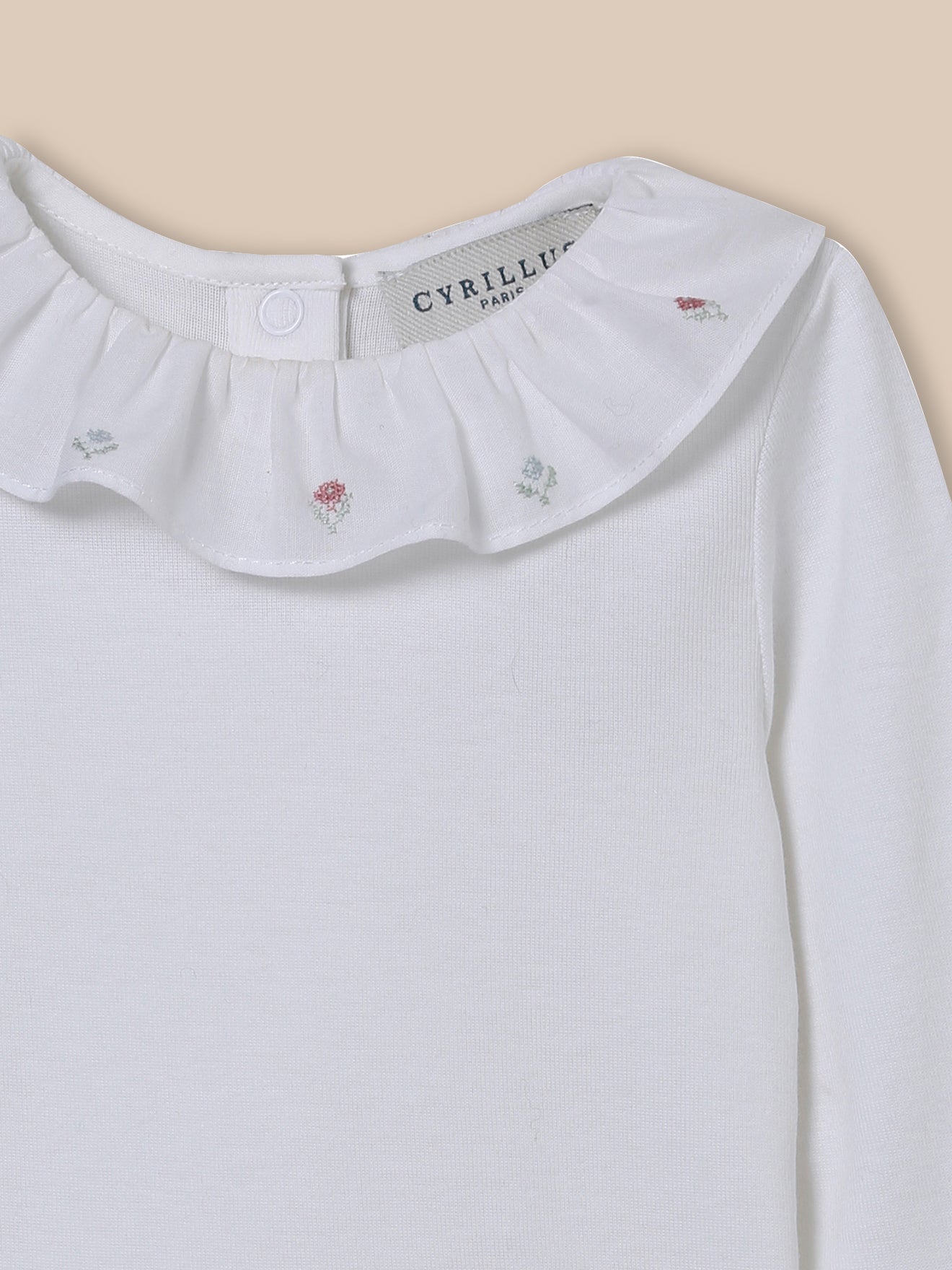 Baby-Body mit Stickkragen – Bio-Baumwolle