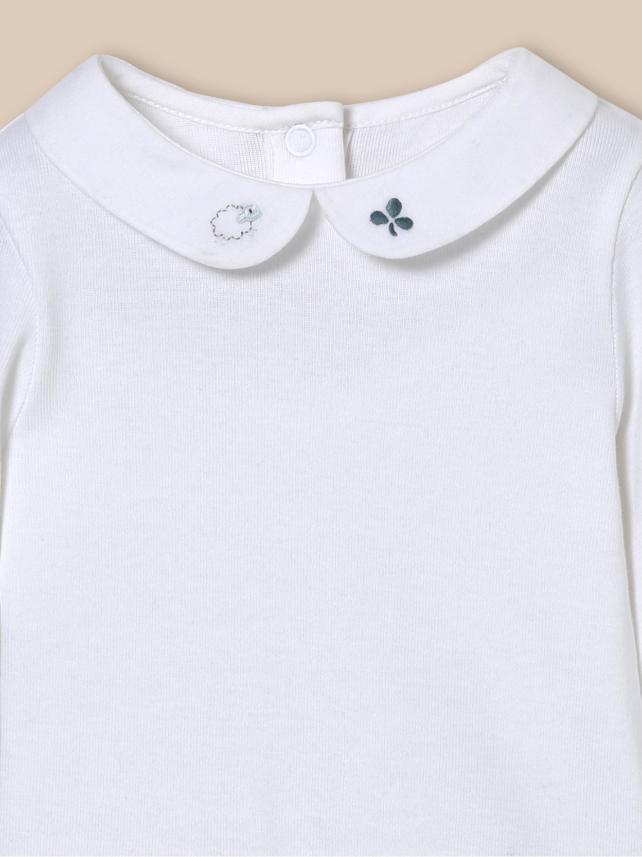 Babybody mit besticktem Kragen – Bio-Baumwolle