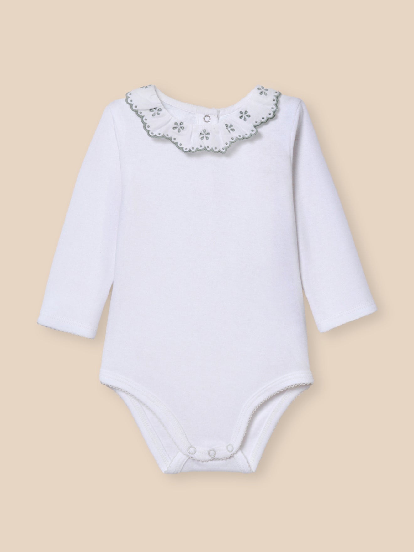Body col en broderie anglaise - Coton biologique