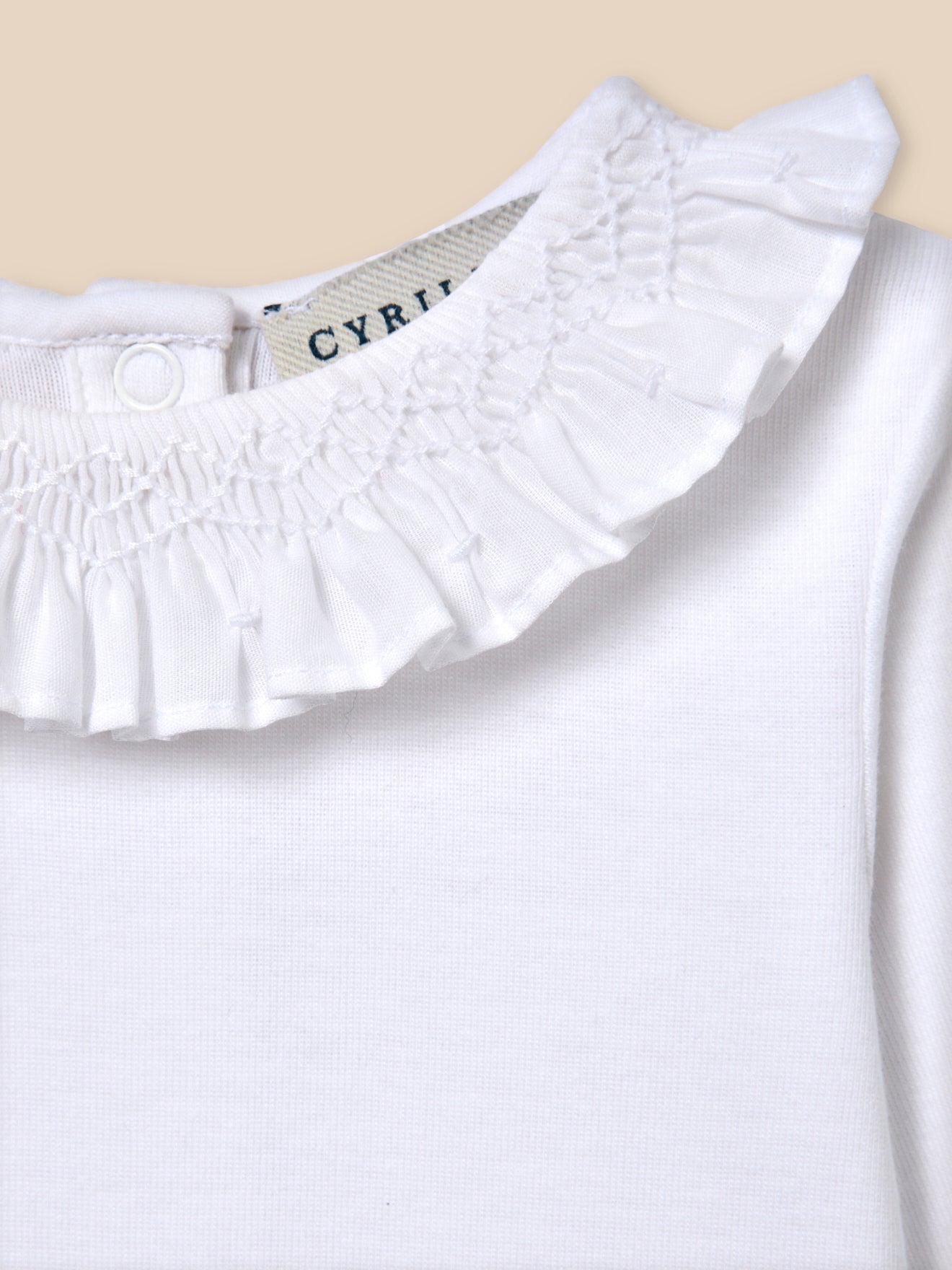 Body Bébé col avec smocks - Coton biologique