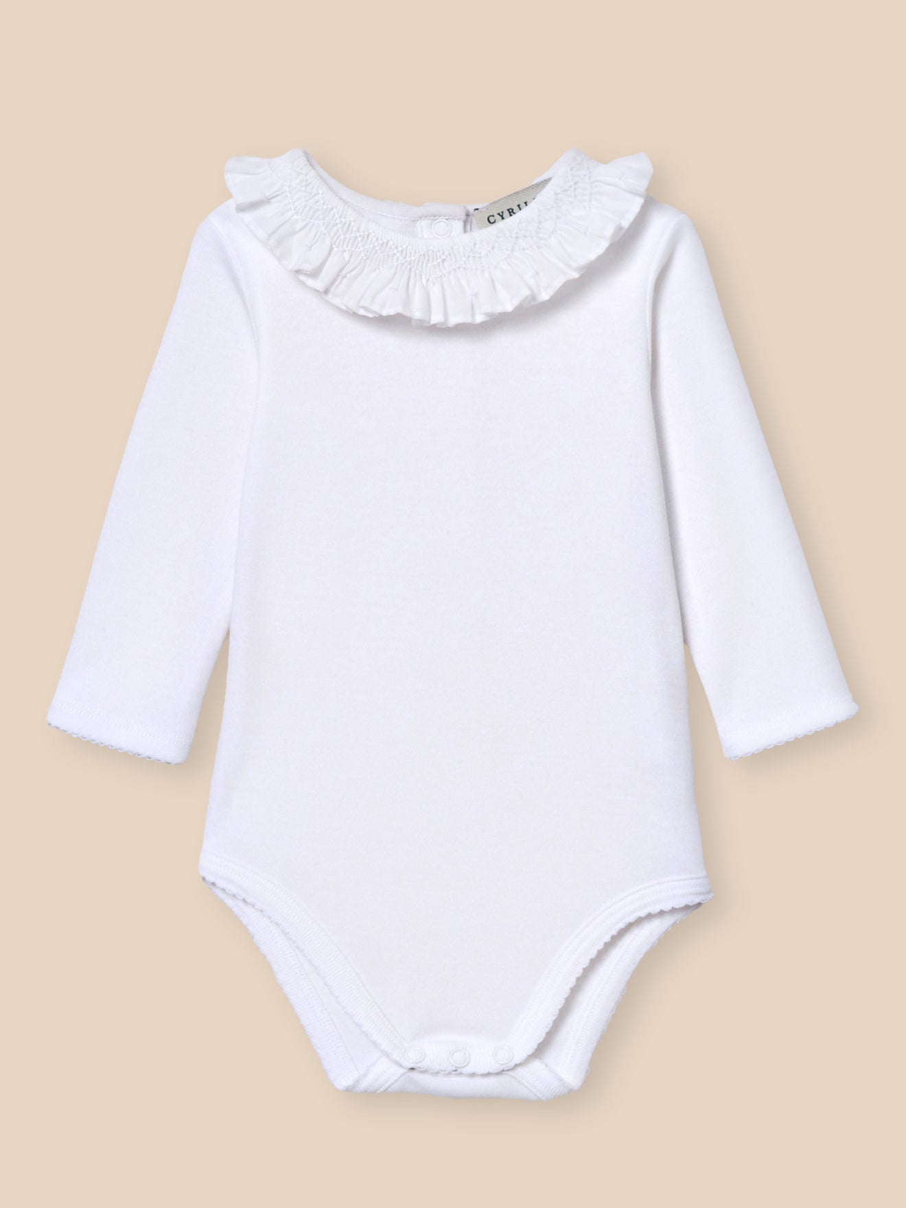 Body Bébé col avec smocks - Coton biologique