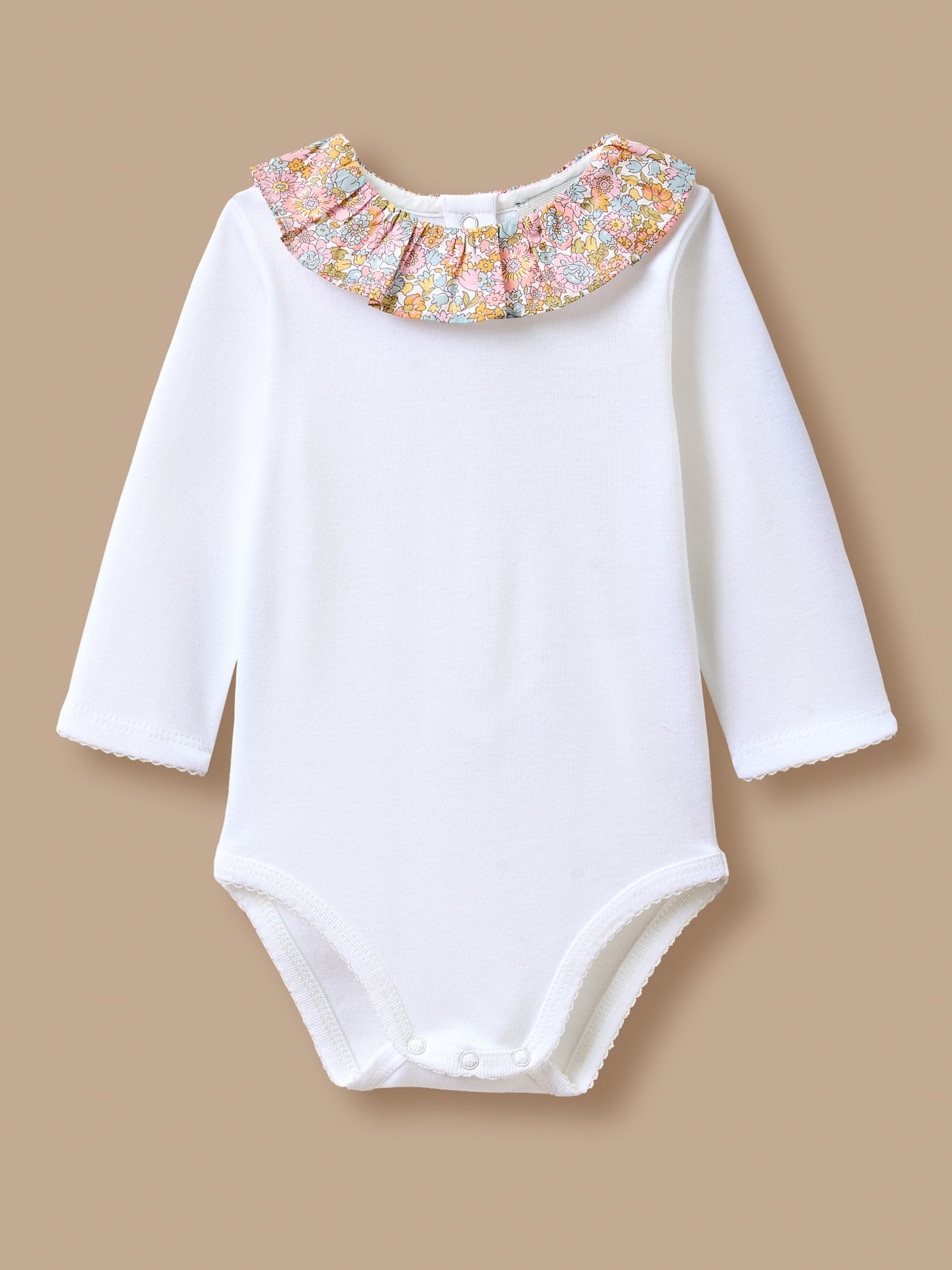 Body mit Liberty Stoff Kragen Baby
