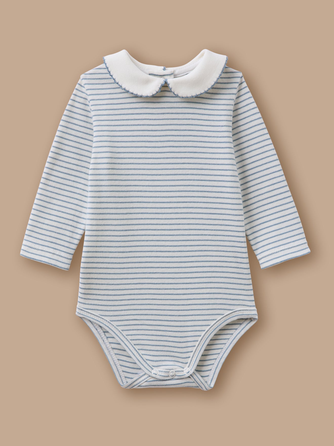 Gestreifter Baby-Body – Bio-Baumwolle