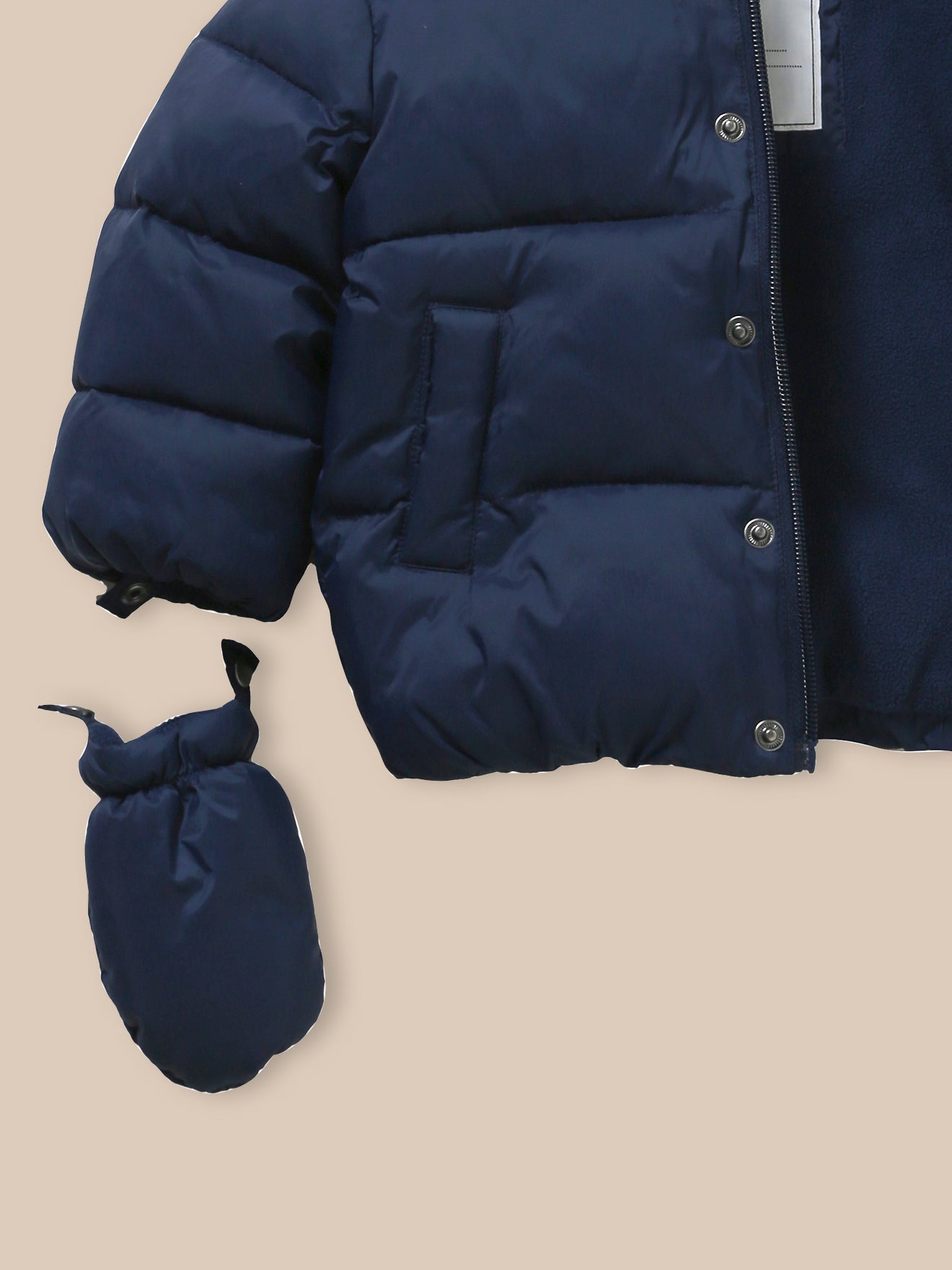 Baby-Steppjacke mit warmem Sherpa-Futter