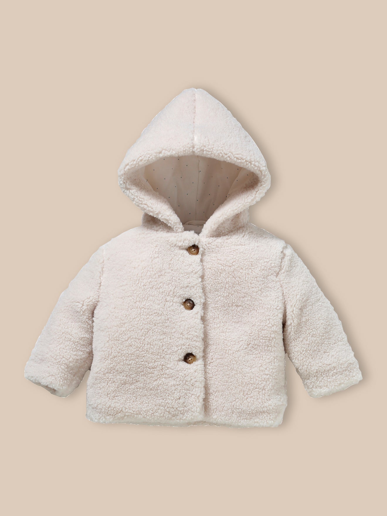 Baby-Jacke im Burnous-Stil aus Sherpa