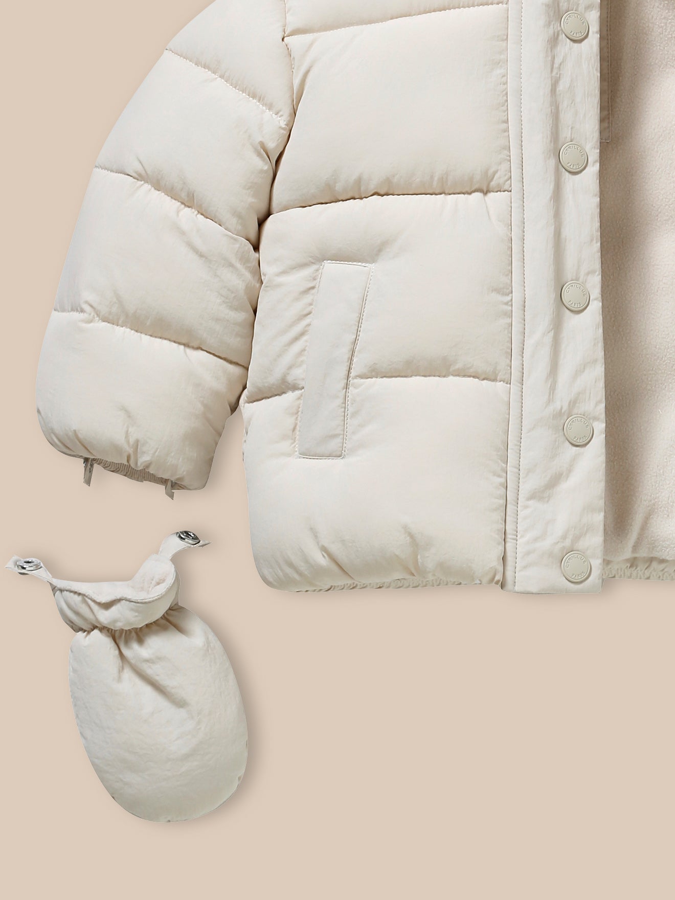 Baby-Steppjacke mit warmem Fleece-Futter