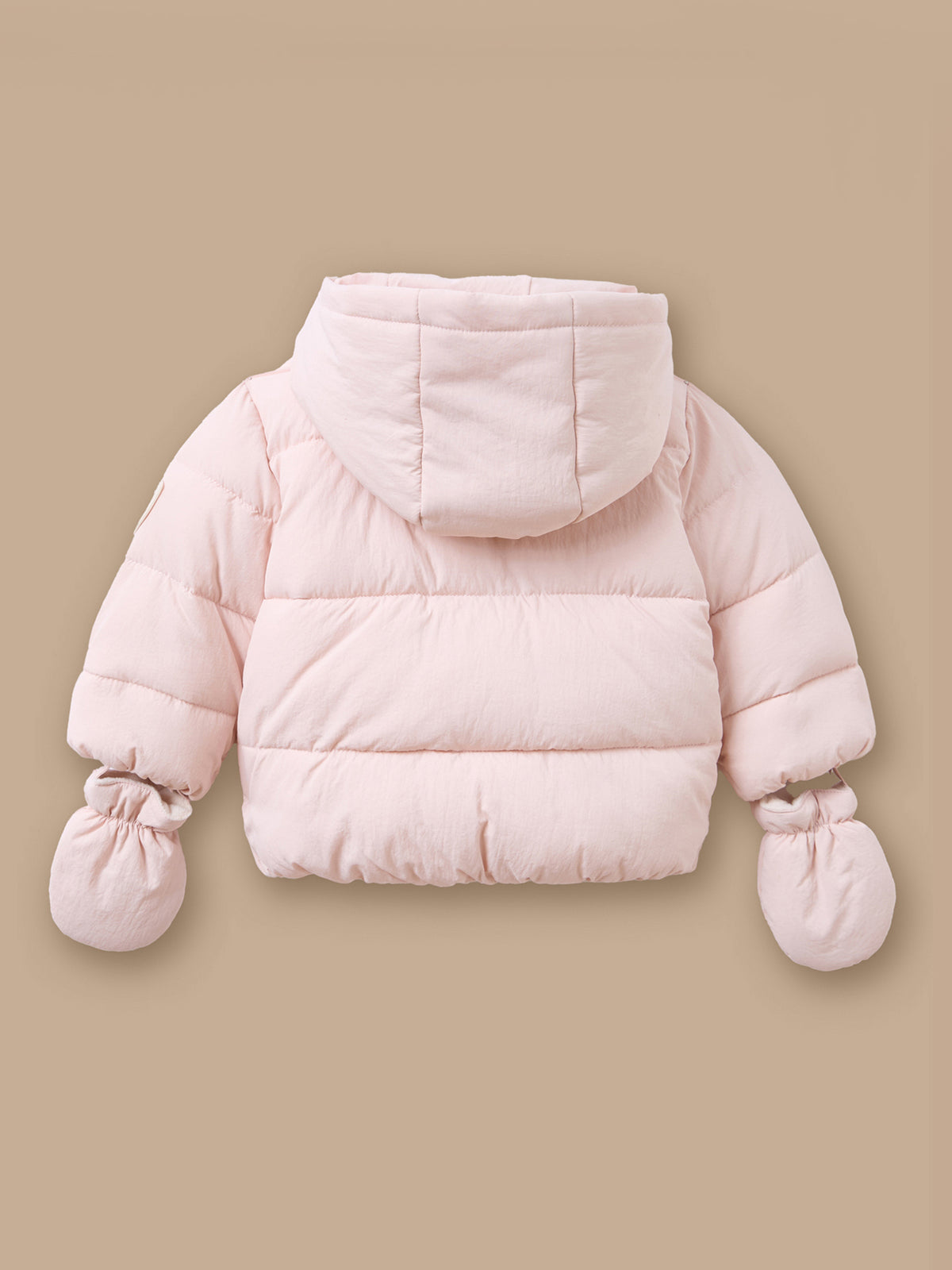 Einfarbige Steppjacke mit Fleecefutter für Babys