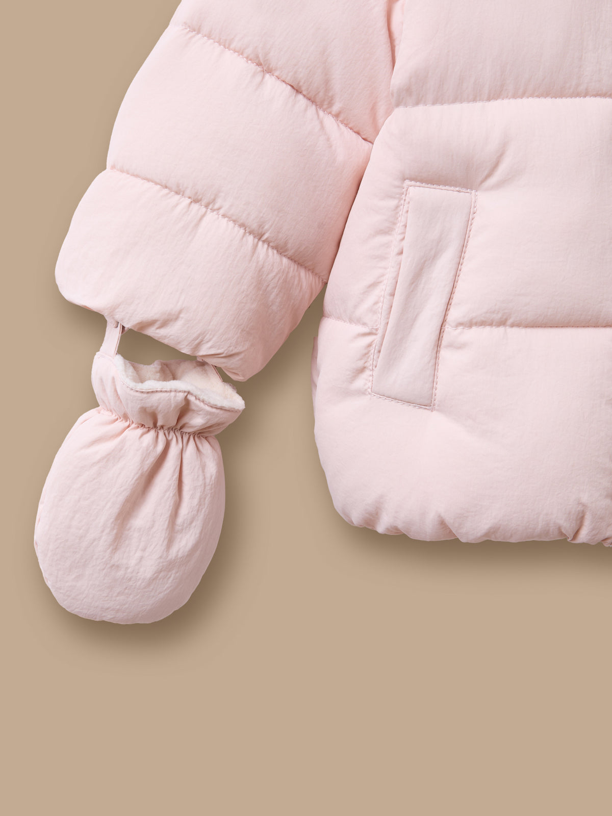 Einfarbige Steppjacke mit Fleecefutter für Babys