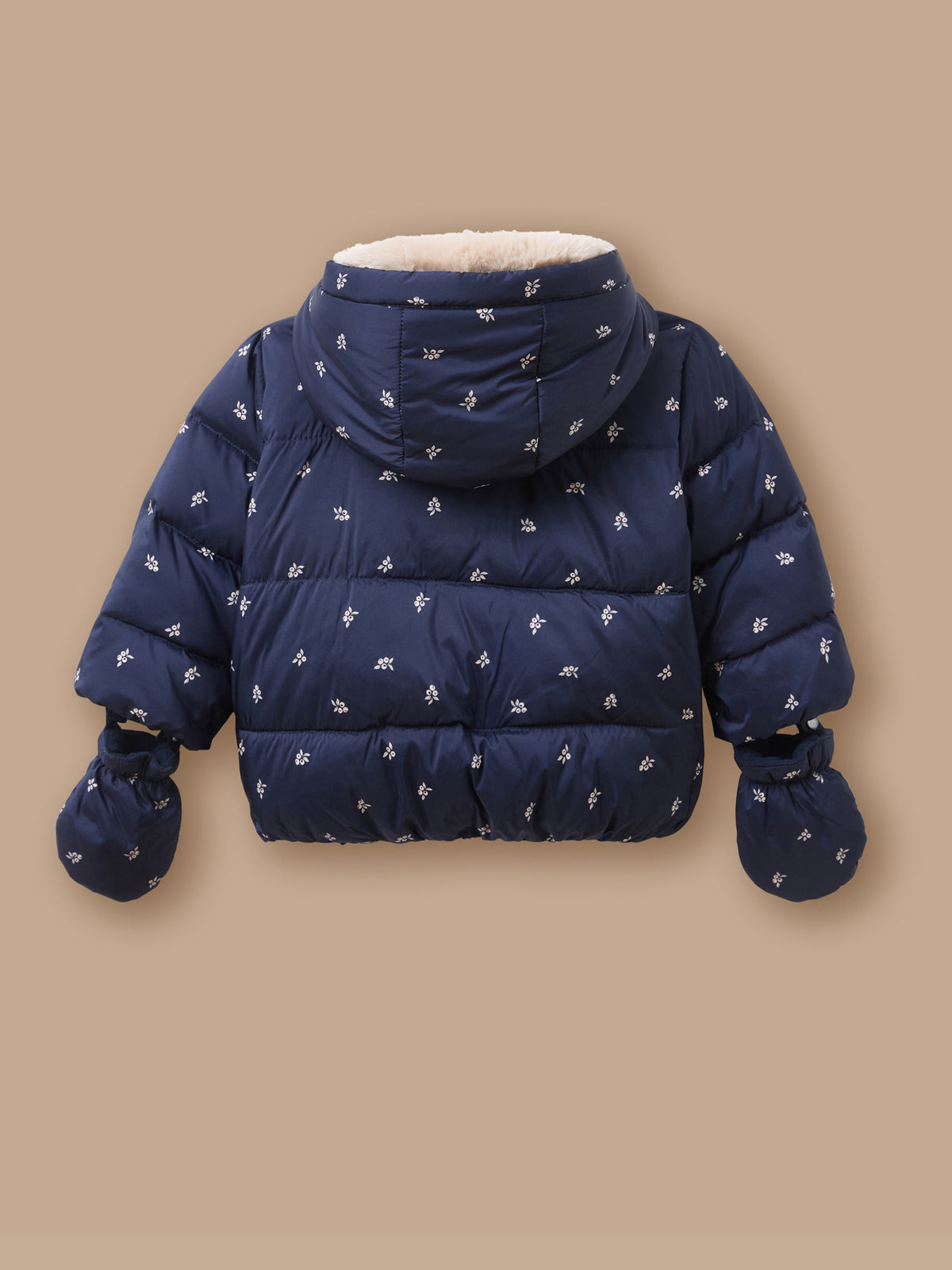 Bedruckte Steppjacke mit Beerenmuster für Babys