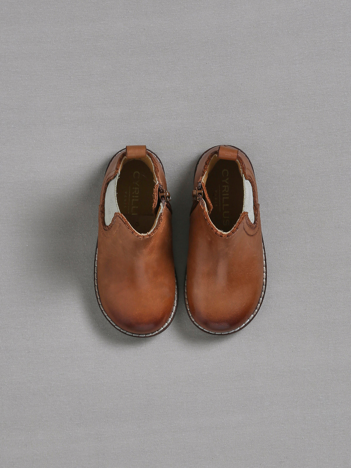 Boots Bébé festonnées en cuir