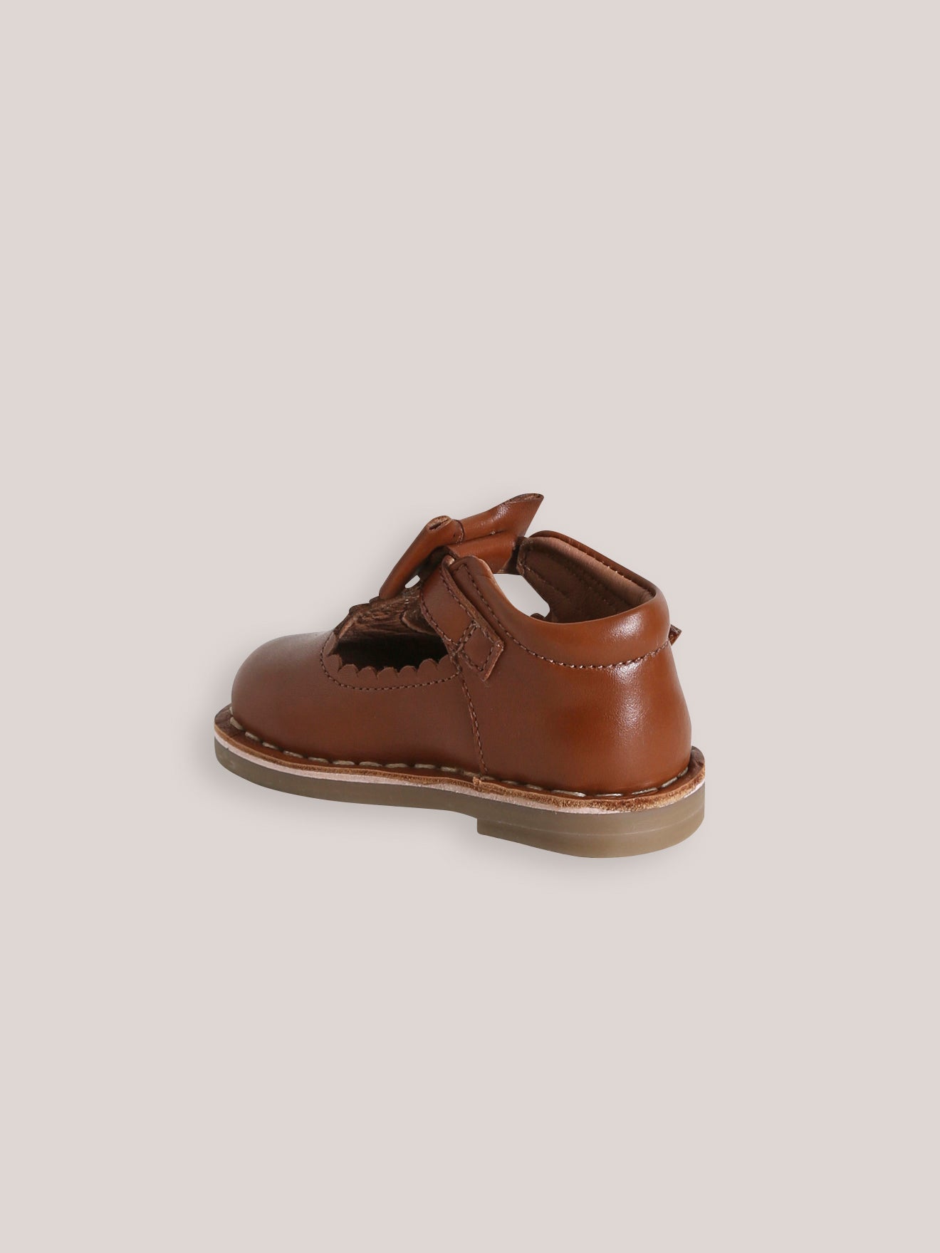 Salomés avec noeud Bébé en cuir