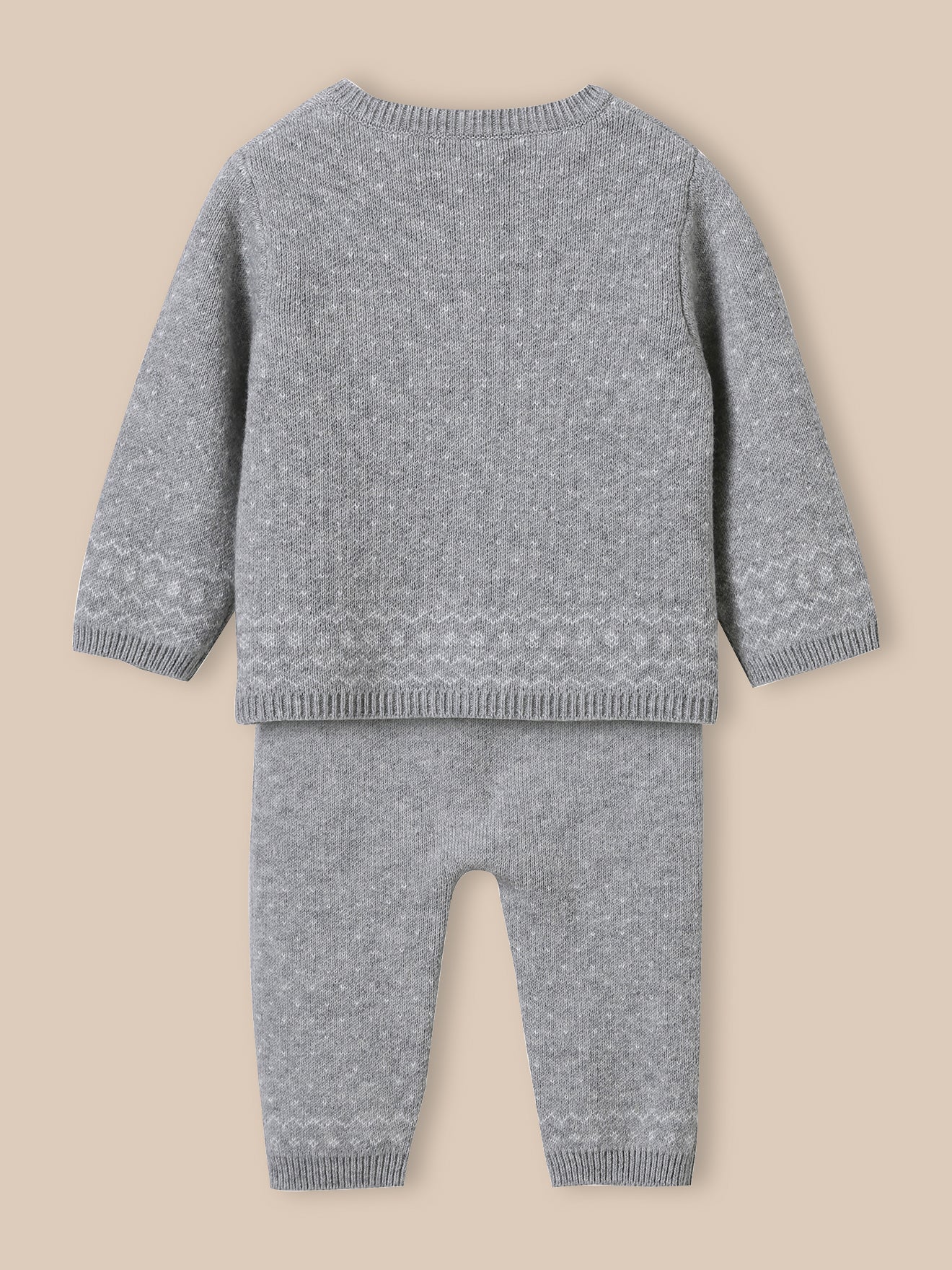 Babyset aus Wolle mit Jacquard-Muster