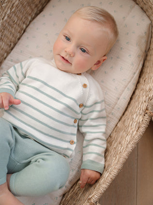 Ensemble rayé en tricot Bébé