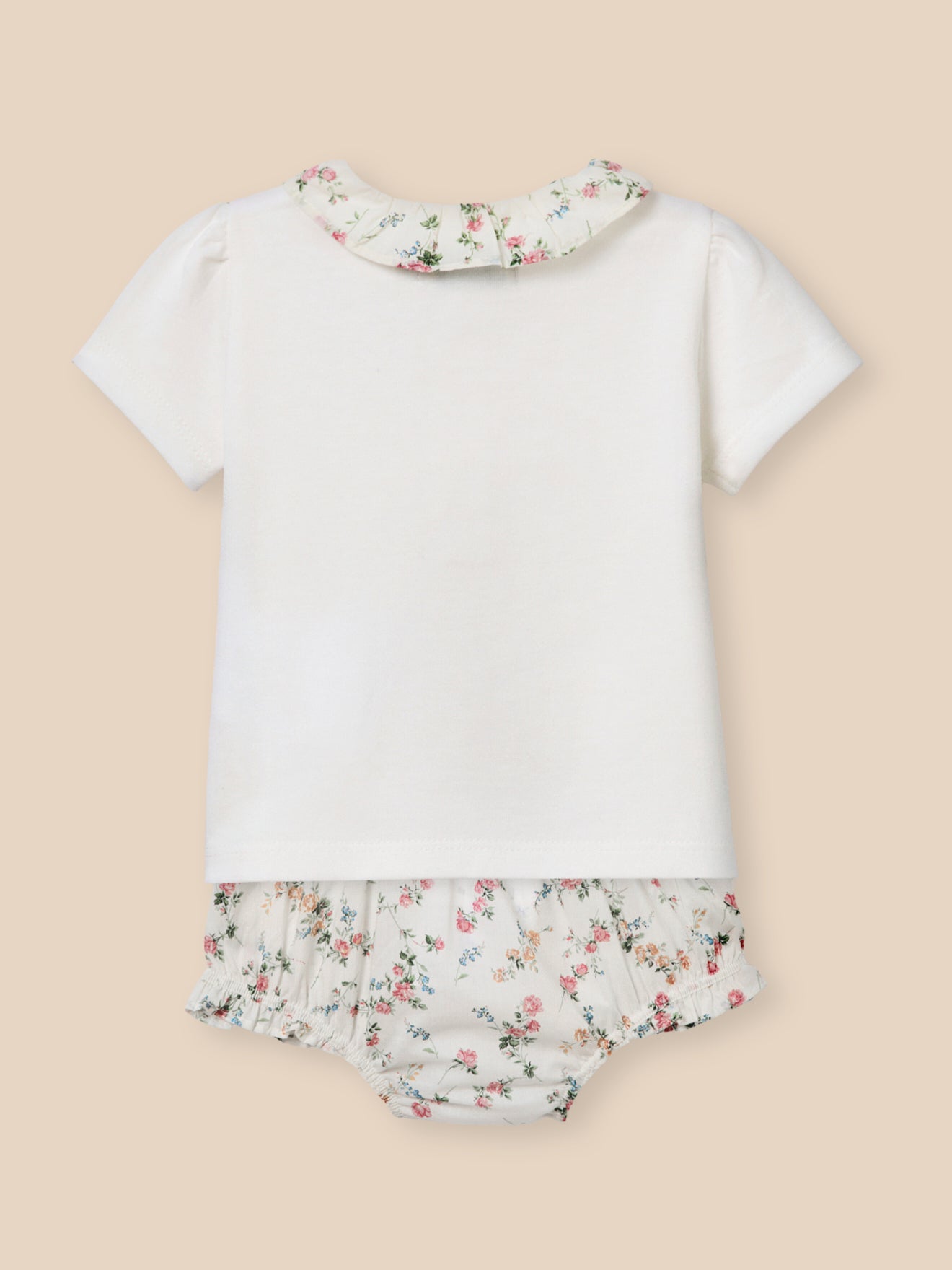 Ensemble T-shirt et bloomer en tissu liberty Bébé
