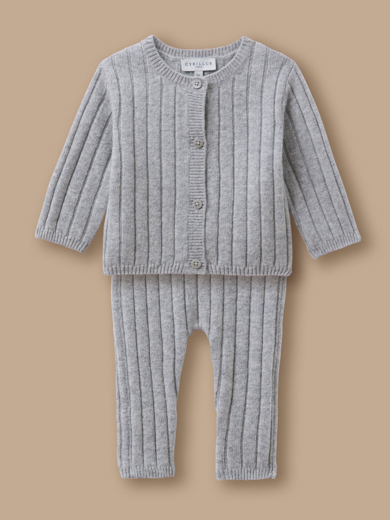 Baby-Set aus grobem Rippstrick