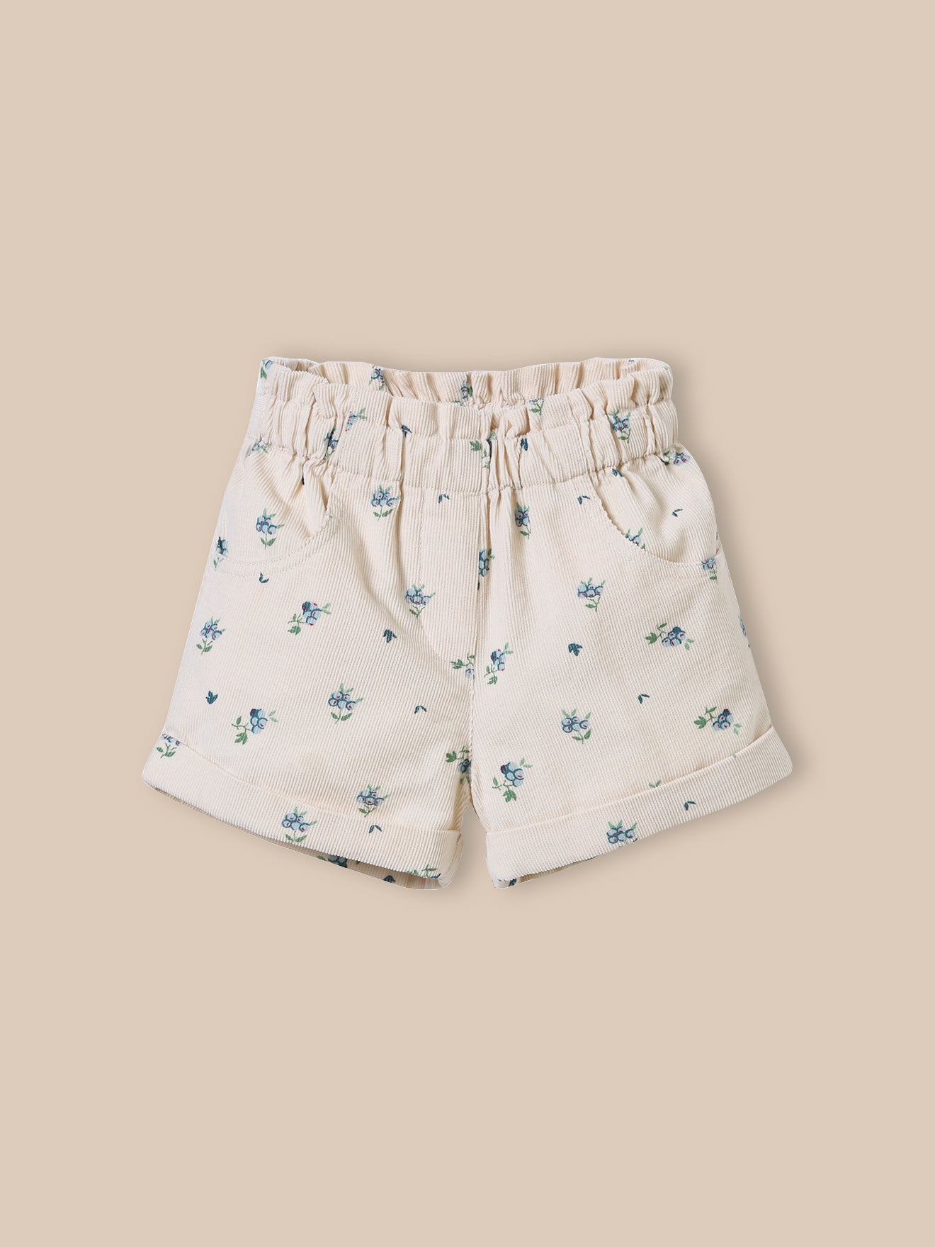 Baby-Short aus bedrucktem Velours
