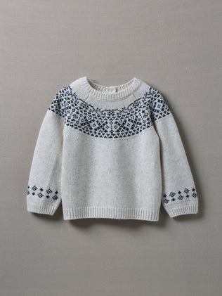 Baby-Pullover mit Jacquard-Muster aus RWS-Wolle