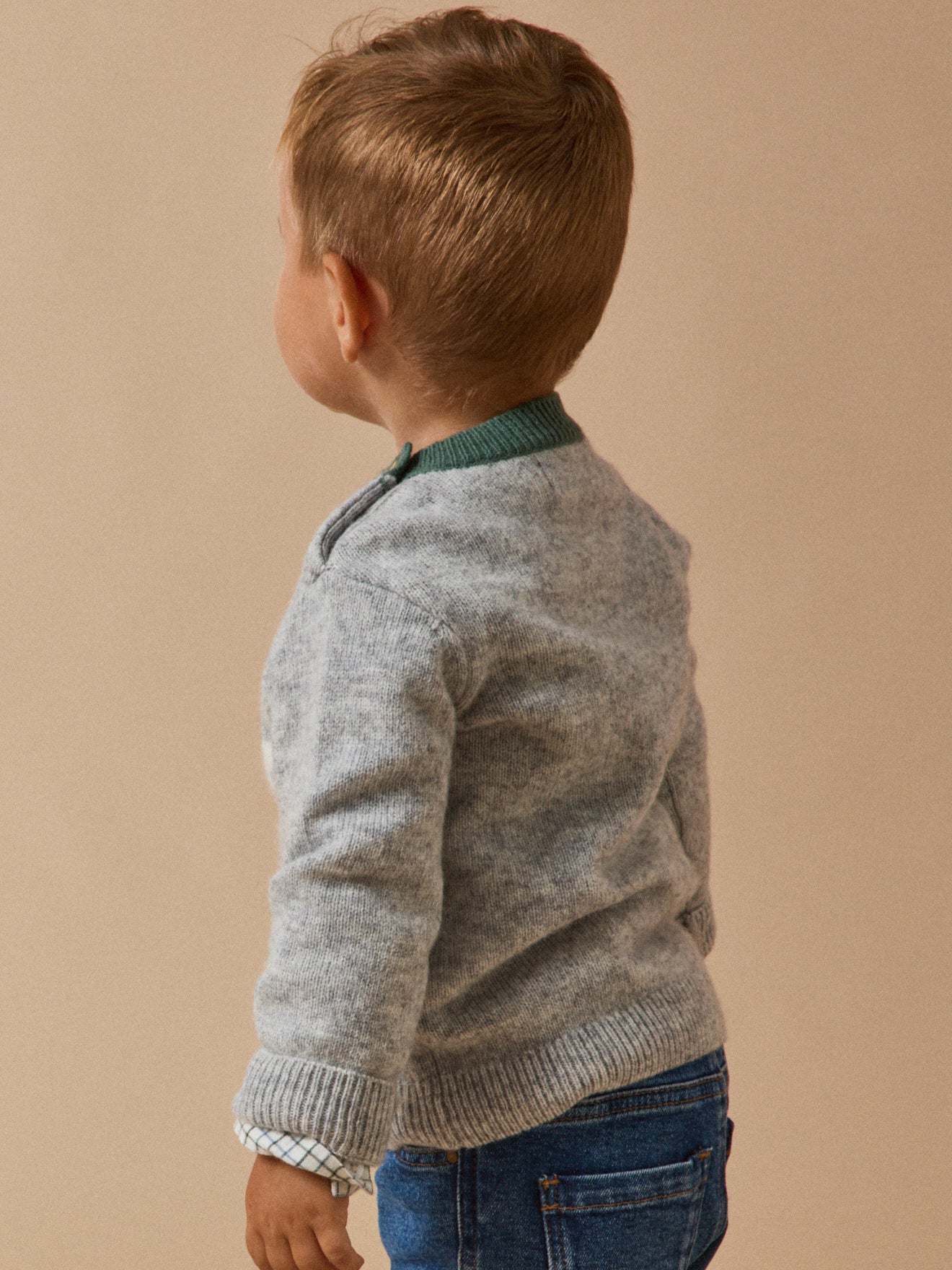 Babypullover aus Wolle mit Bärenmotiv