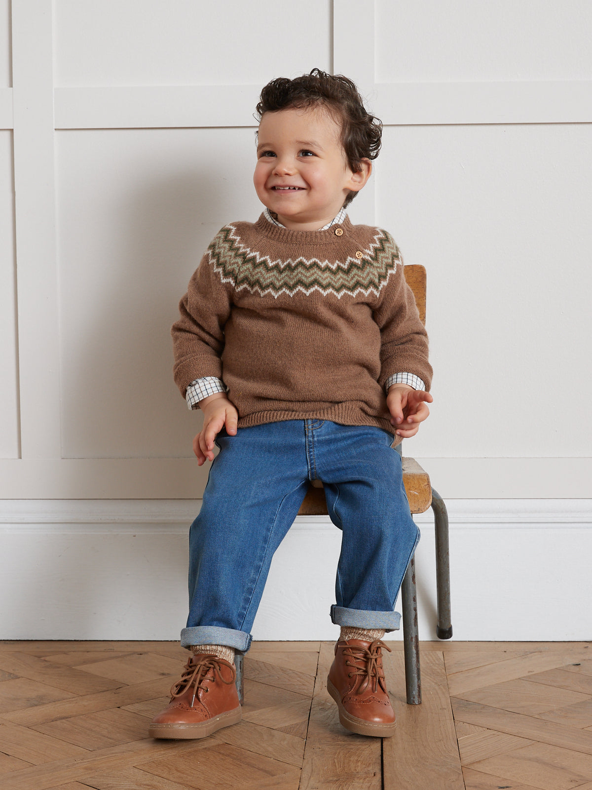Pull jacquard Bébé en Lambswool