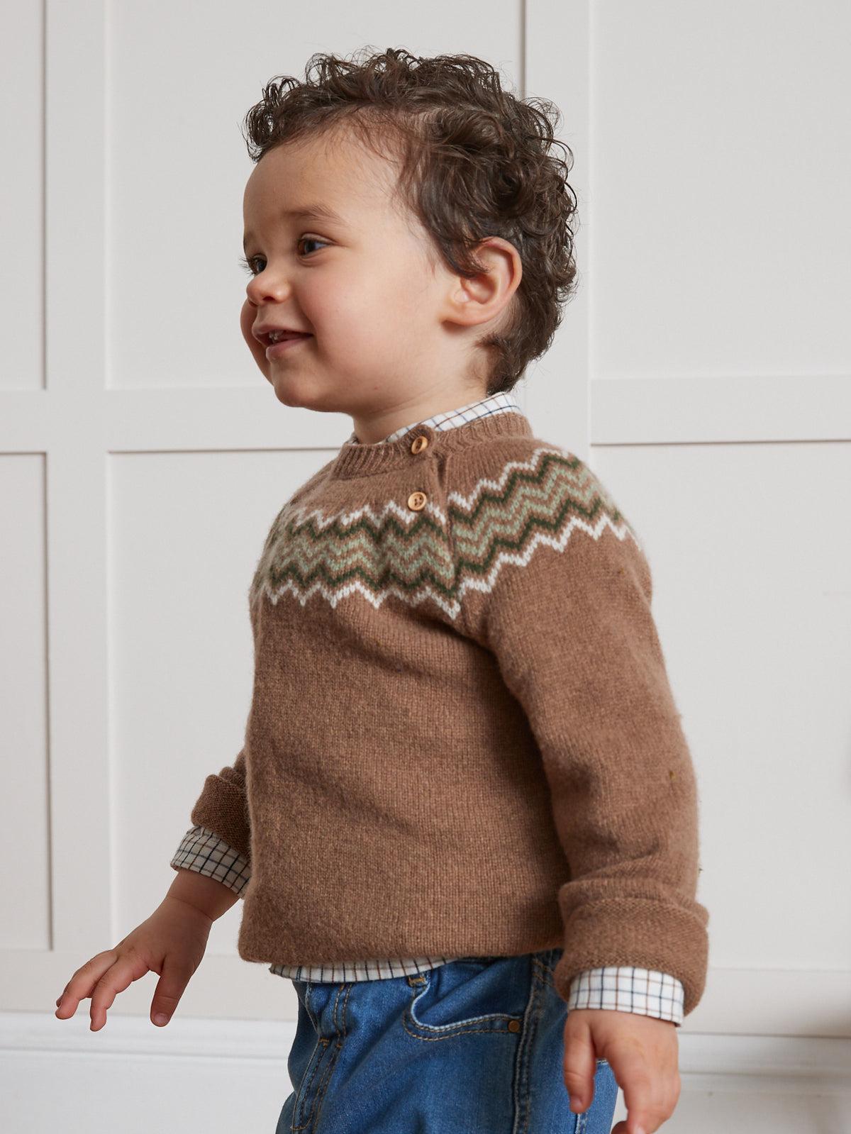 Pull jacquard Bébé en Lambswool