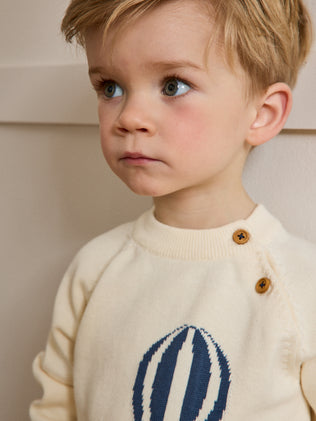 Babypullover mit Heissluftballon-Motiv – Bio-Baumwolle
