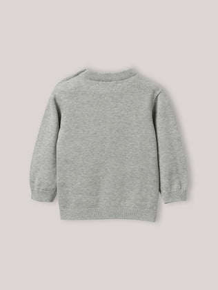 Baby-Pullover aus Bio-Baumwolle und Wolle mit « Gänse »-Motiv