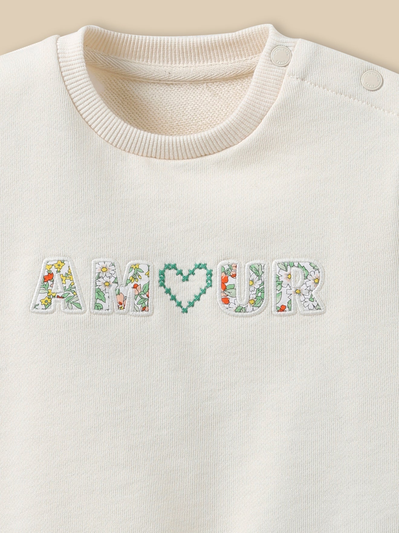 Sweat lettres en tissu Liberty Bébé - Coton biologique