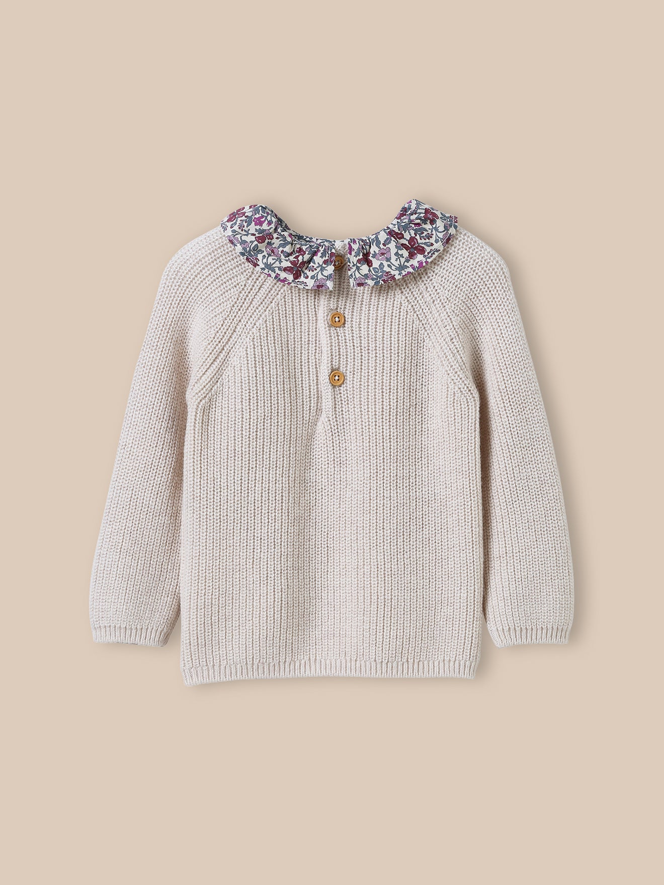 Baby-Pullover mit Kragen aus Liberty®-Stoff