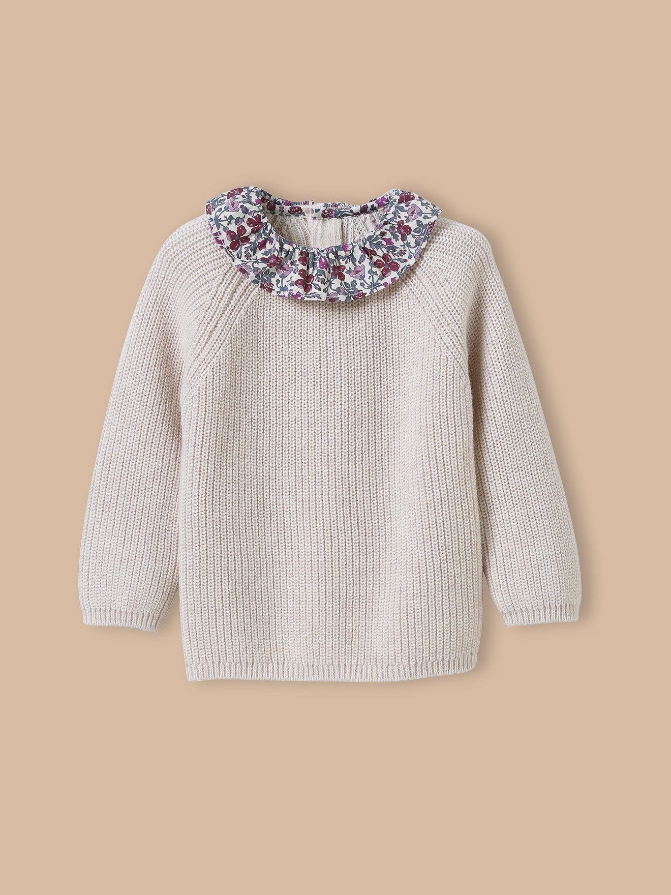 Baby-Pullover mit Kragen aus Liberty®-Stoff