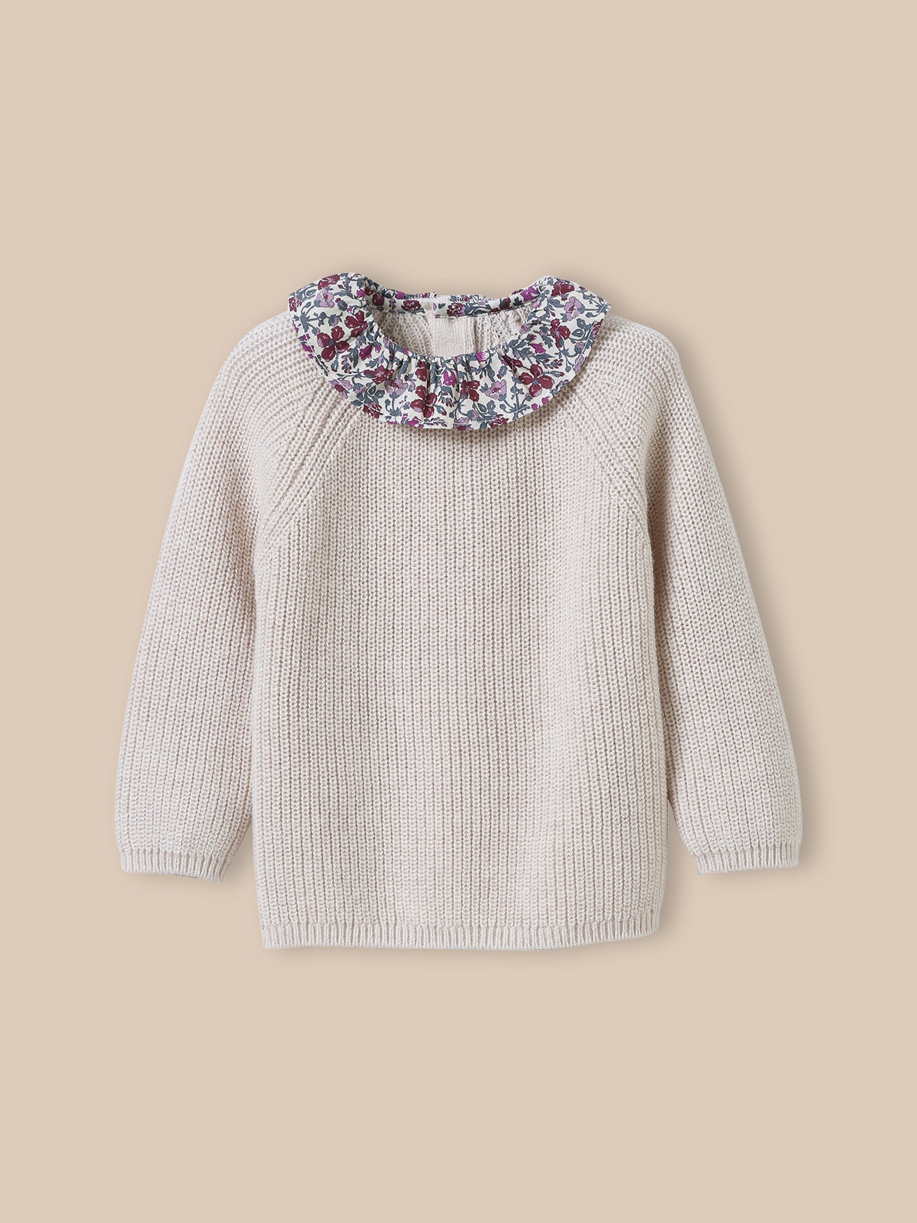 Baby-Pullover mit Kragen aus Liberty®-Stoff