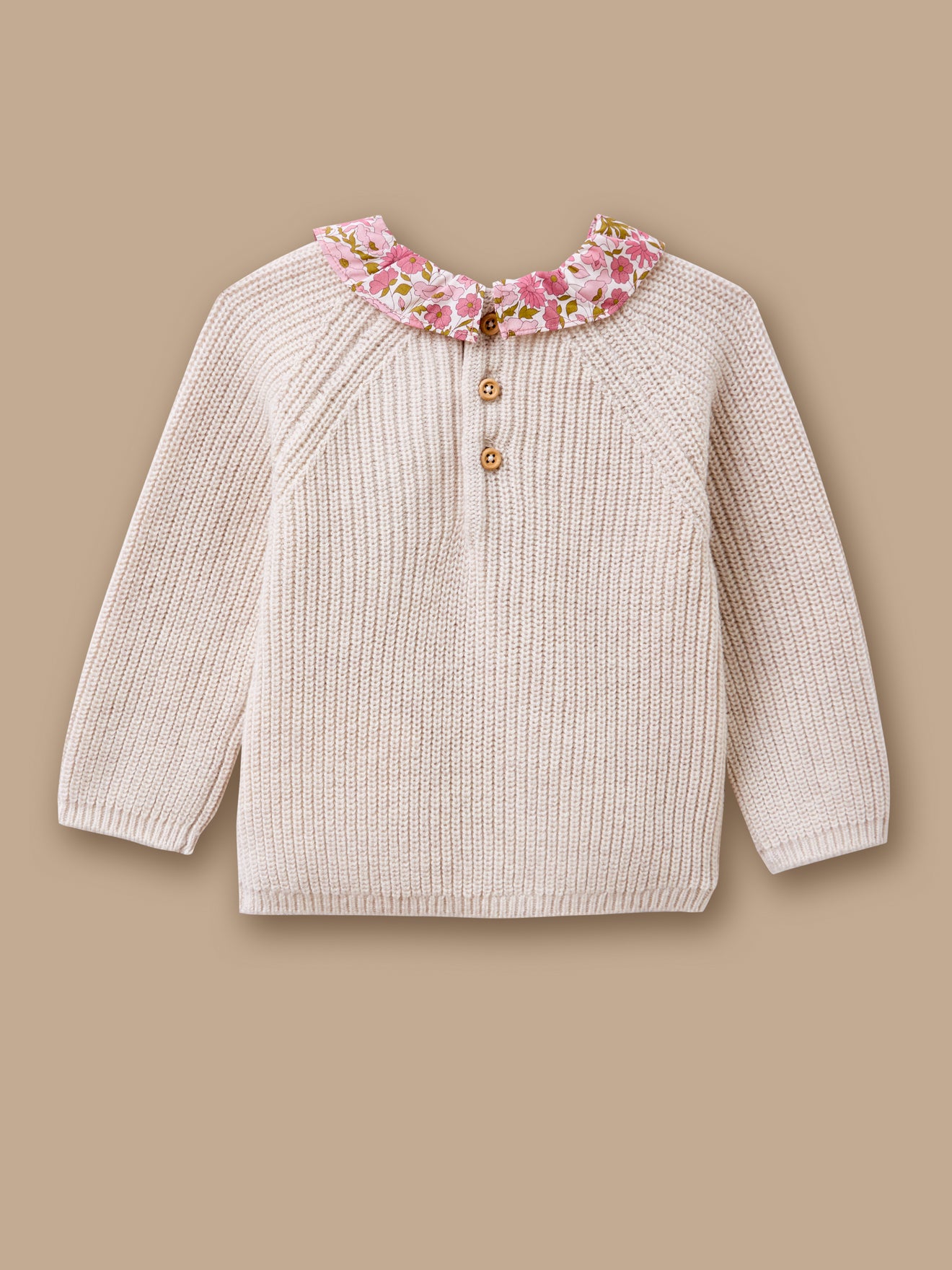 Baby-Pullover mit Kragen aus Liberty-Stoff