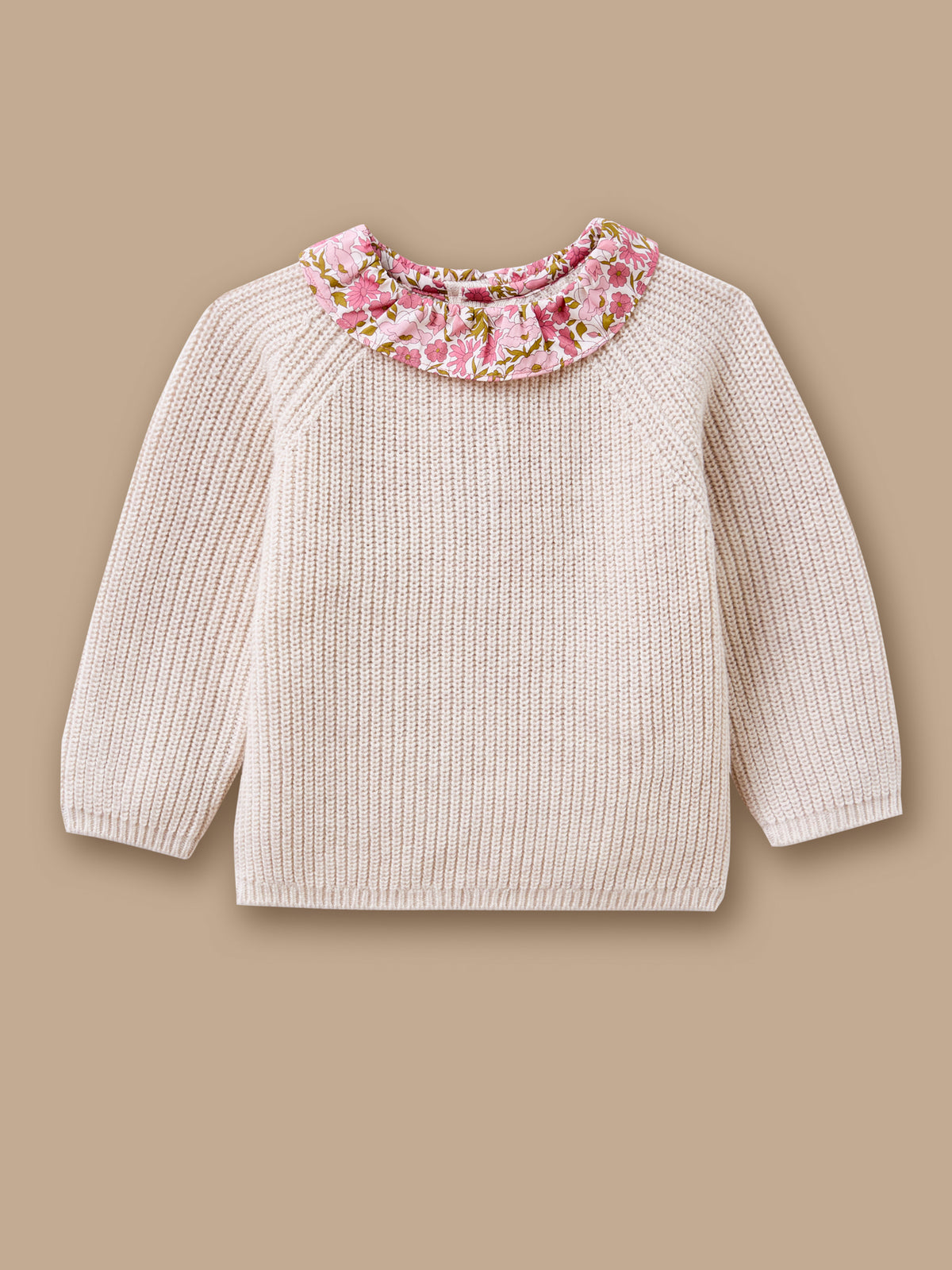 Baby-Pullover mit Kragen aus Liberty-Stoff
