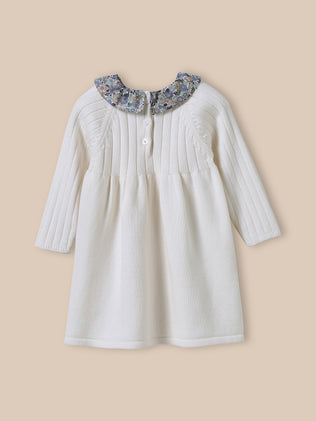 Robe en tricot col en tissu Liberty Bébé